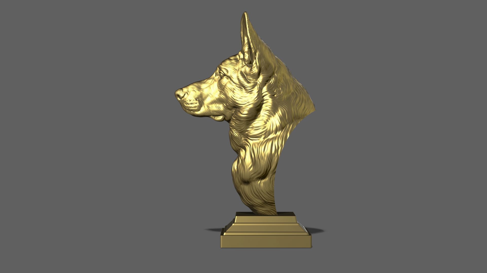 German shepherd bust 3D print model_25