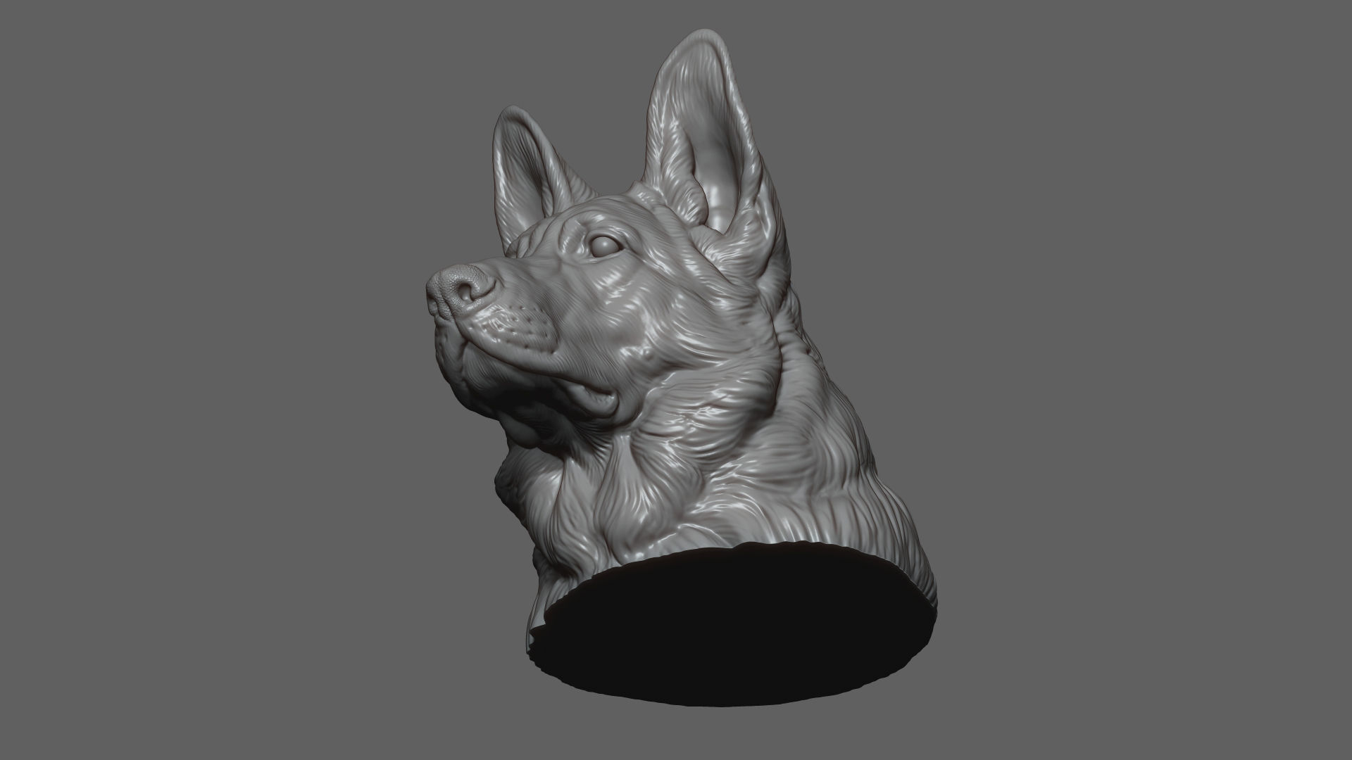 German shepherd bust 3D print model_11