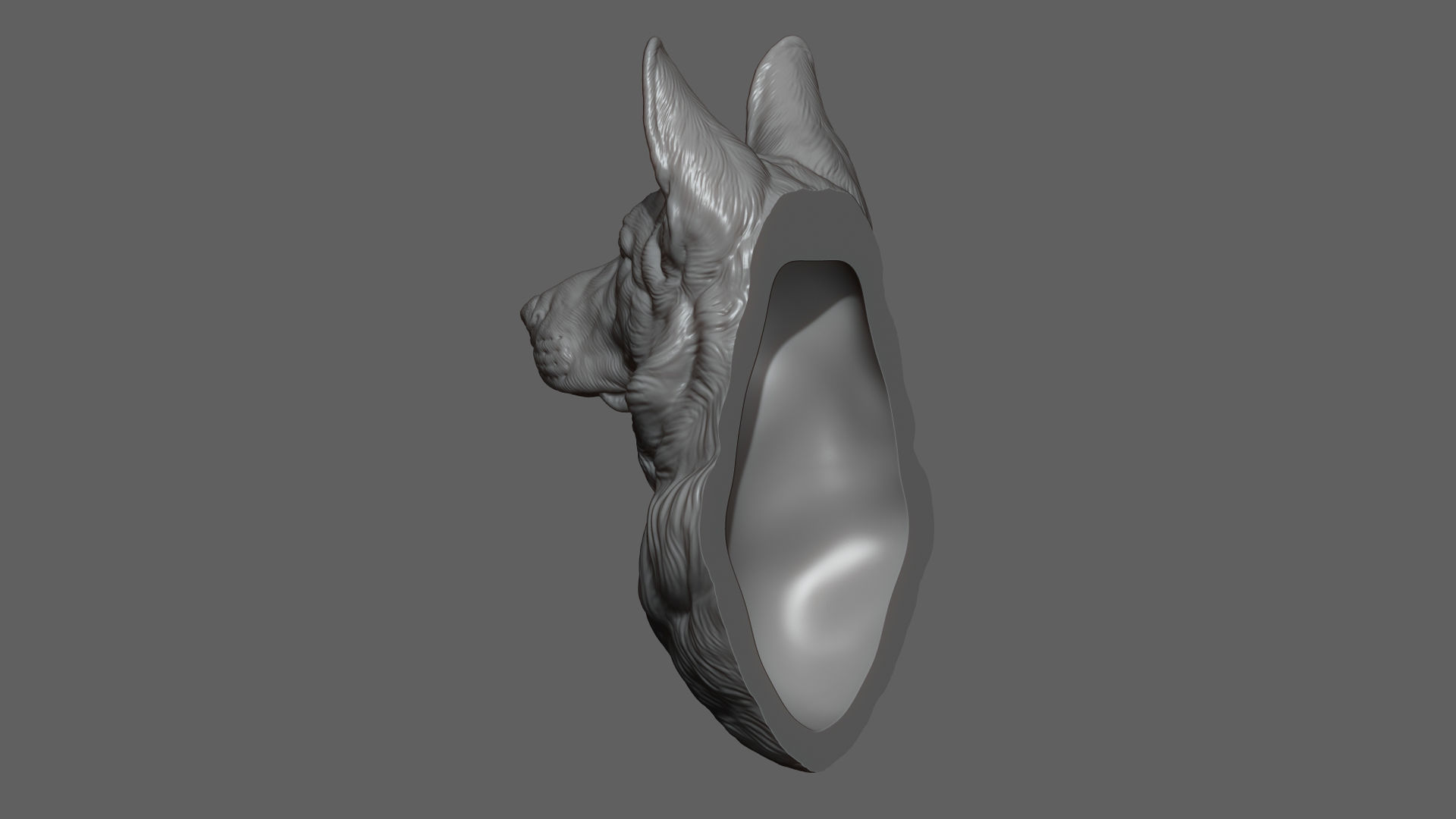German shepherd bust 3D print model_6