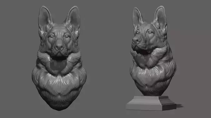 German shepherd bust 3D print model German shepherd bust 3D print model