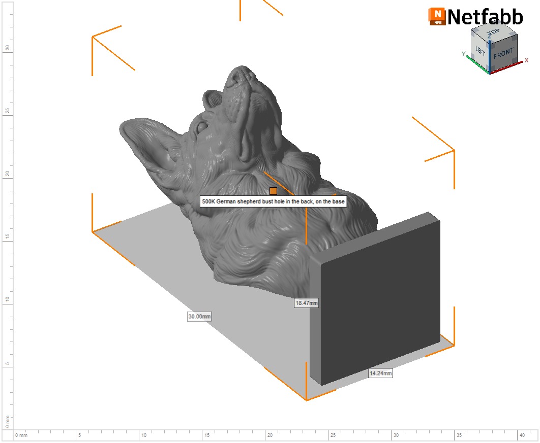 German shepherd bust 3D print model_29