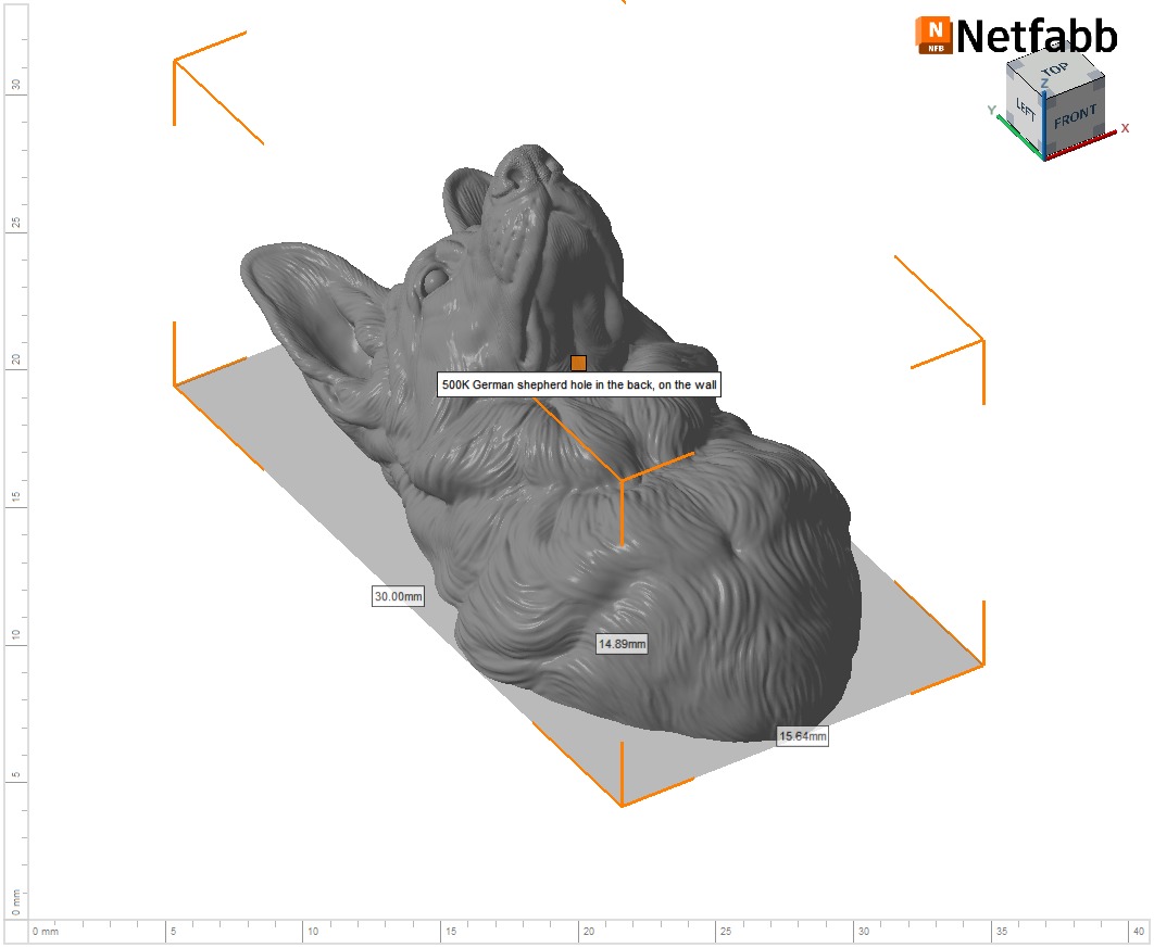 German shepherd bust 3D print model_30