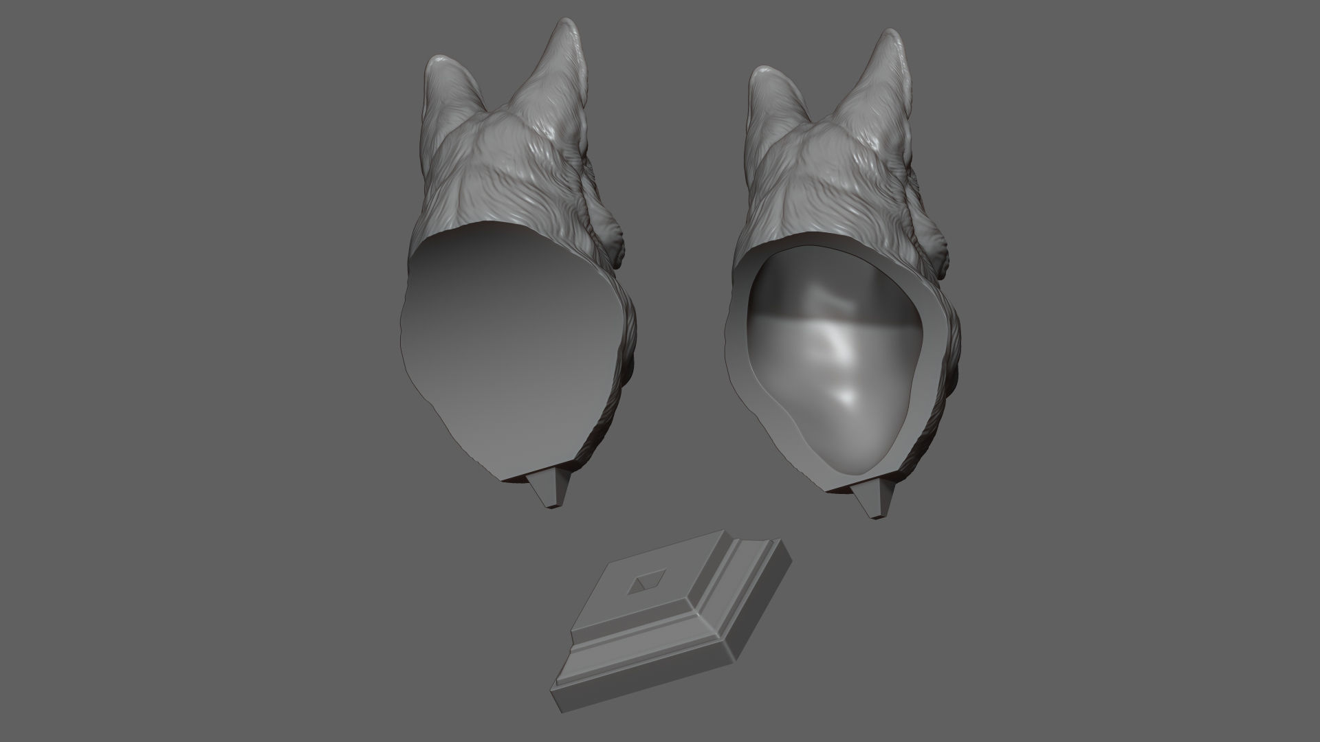 German shepherd bust 3D print model_17