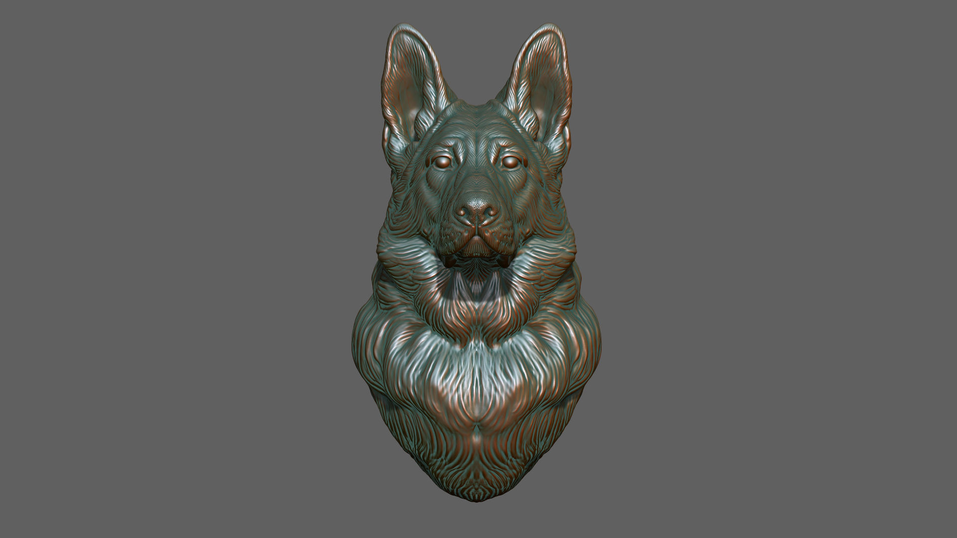 German shepherd bust 3D print model_1