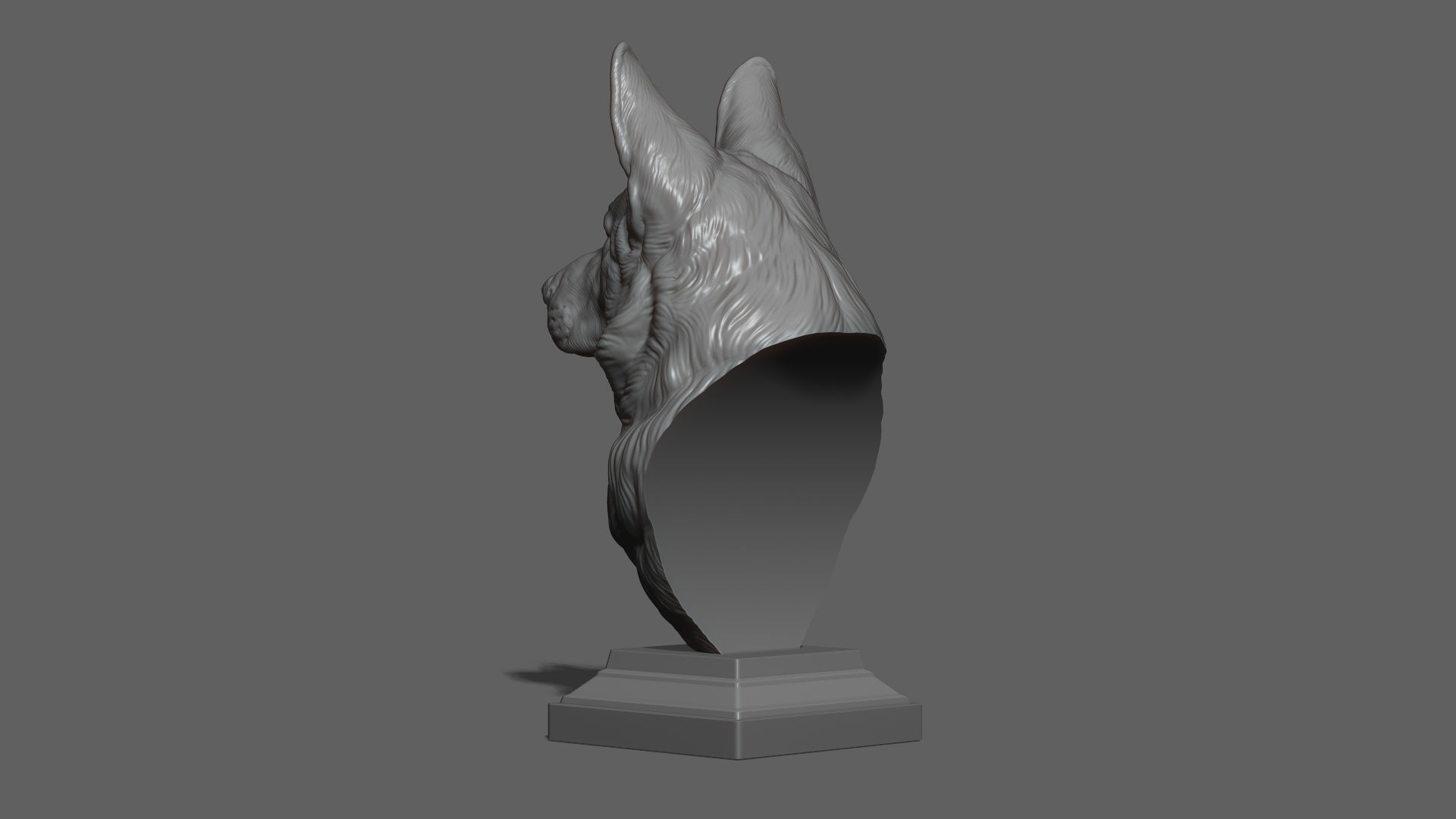 German shepherd bust 3D print model_22