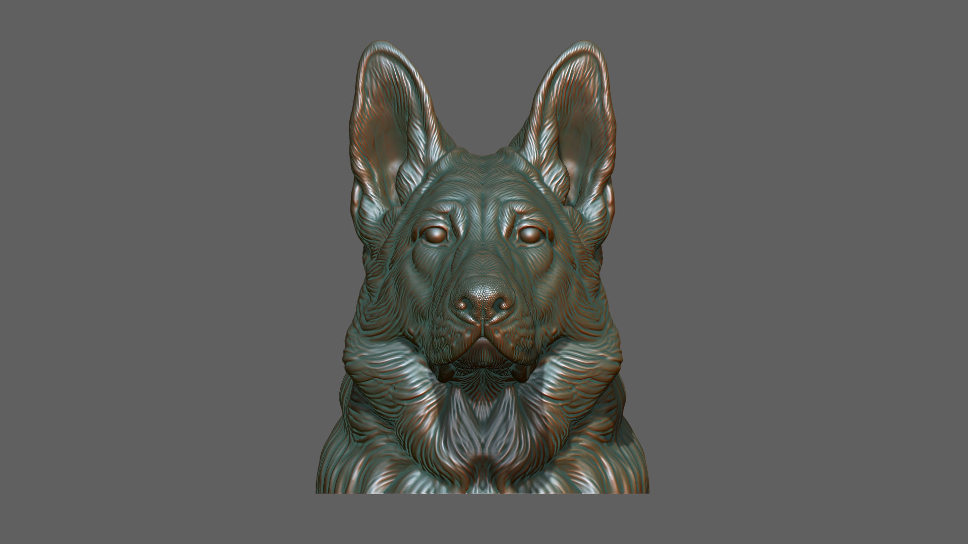 German shepherd bust 3D print model_14