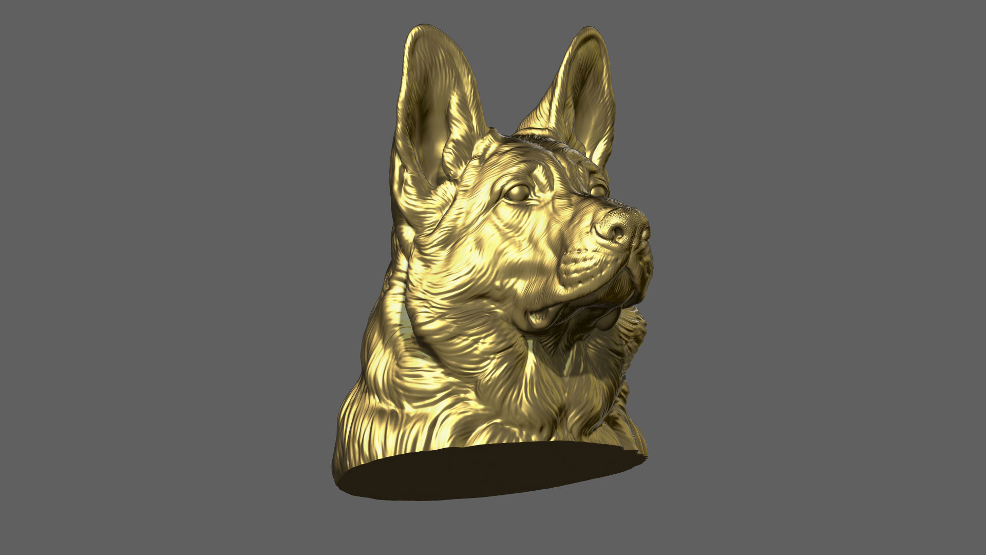 German shepherd bust 3D print model_16