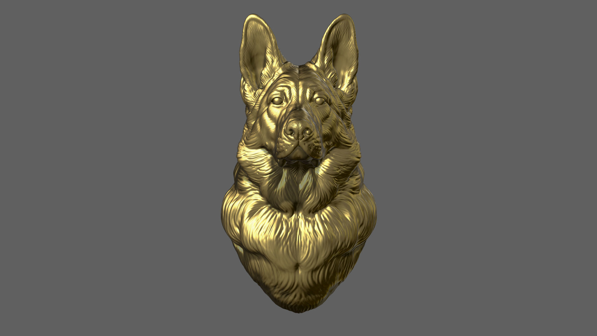 German shepherd bust 3D print model_7