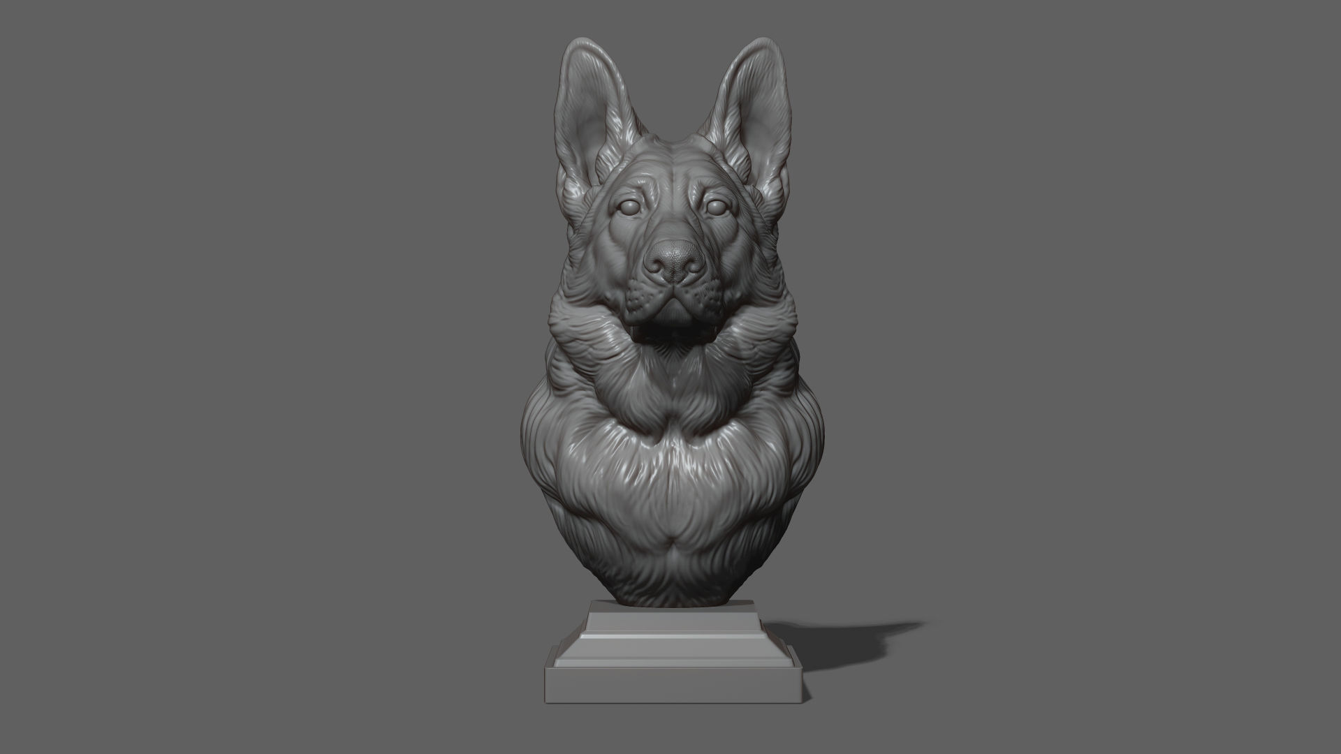 German shepherd bust 3D print model_18