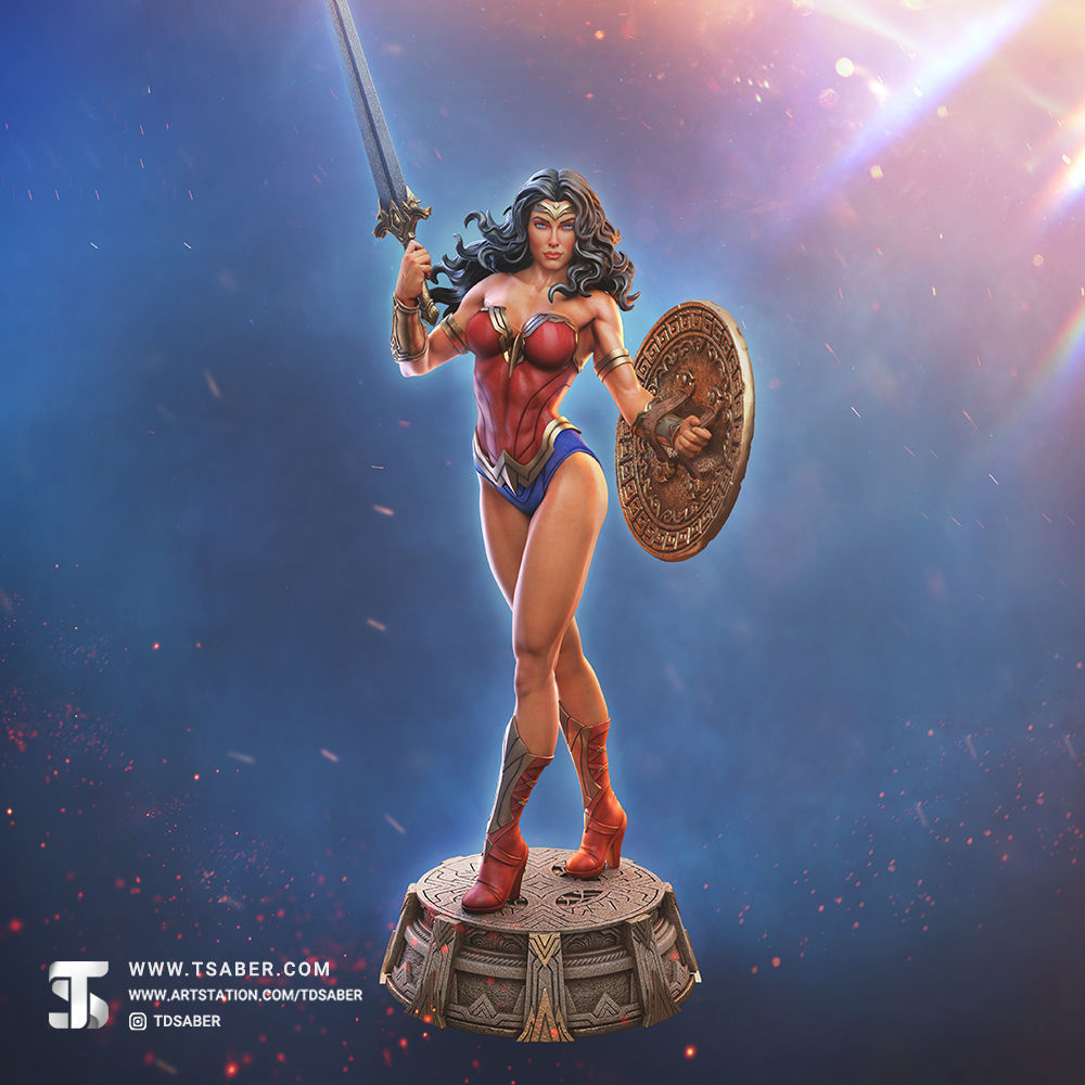 Amazon Statue 3D print model_3