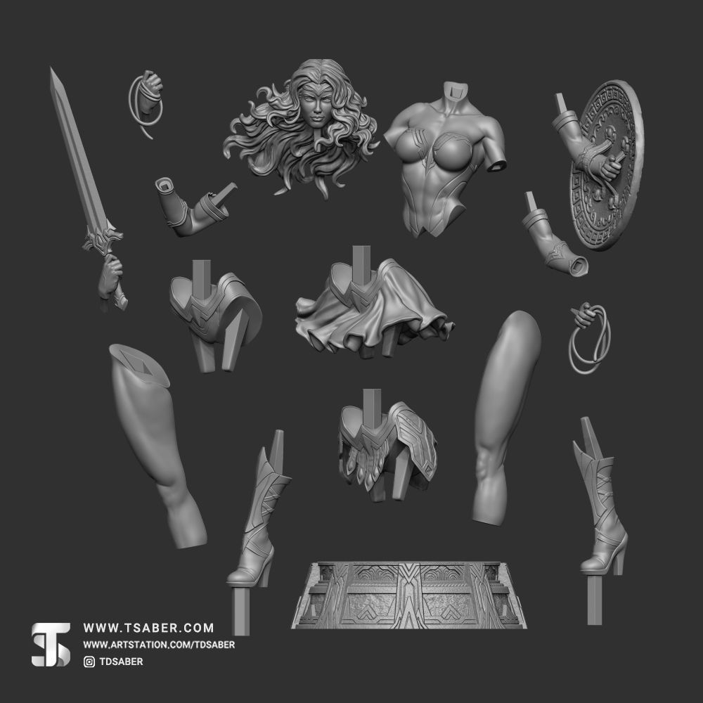 Amazon Statue 3D print model_19