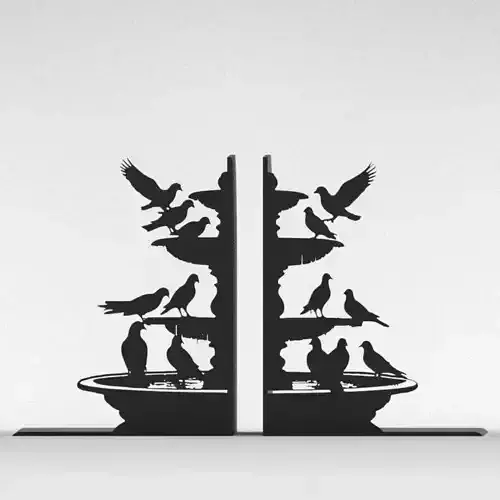 Fountain Pigeons Bookends 3D print model