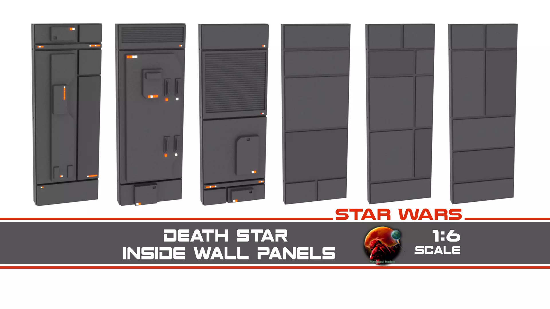 Death Star Inside Wall Panel 1-6 scale Hottoys  3D print model_0