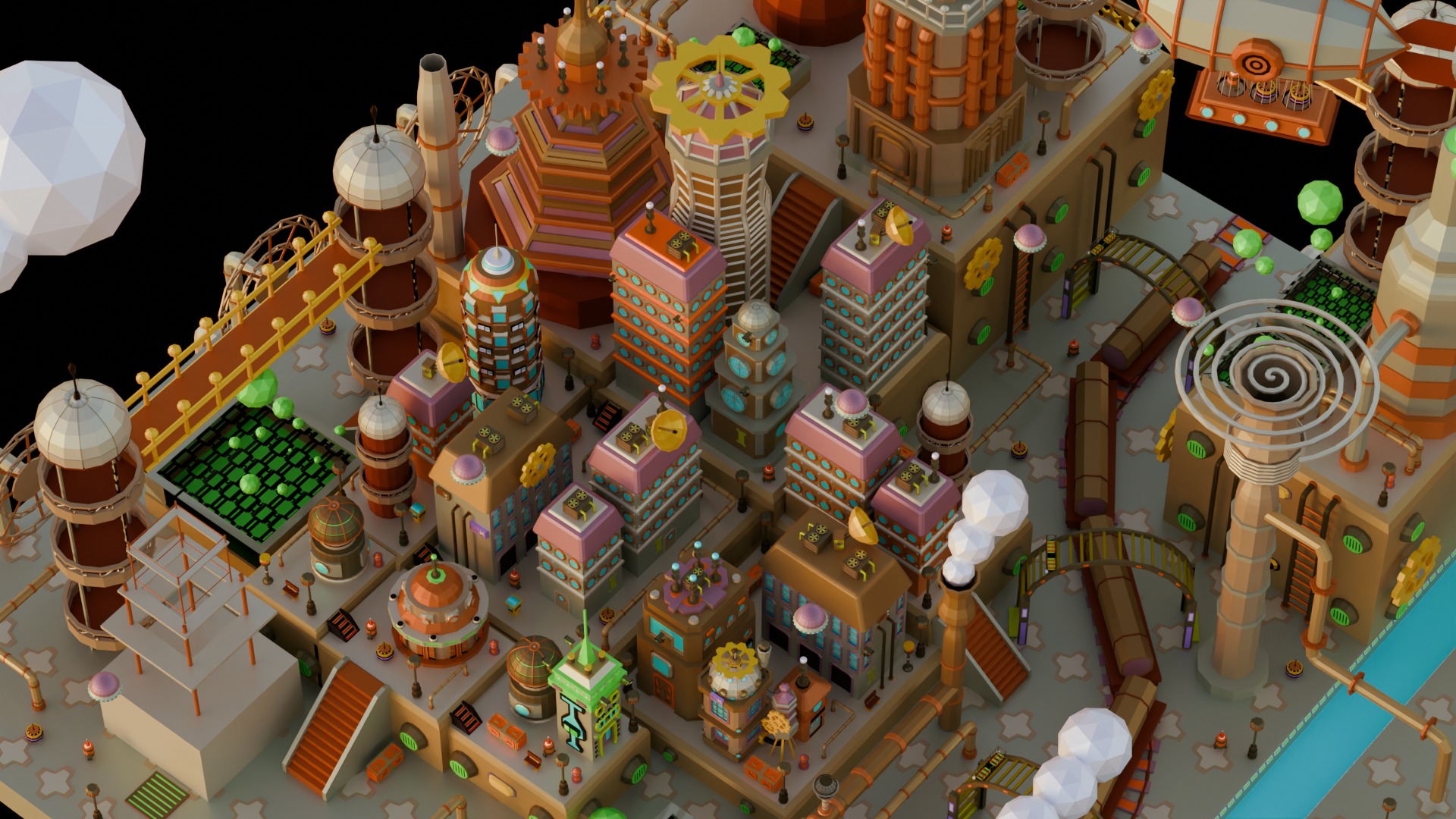 Machine Town Low Poly Low-poly 3D model_6