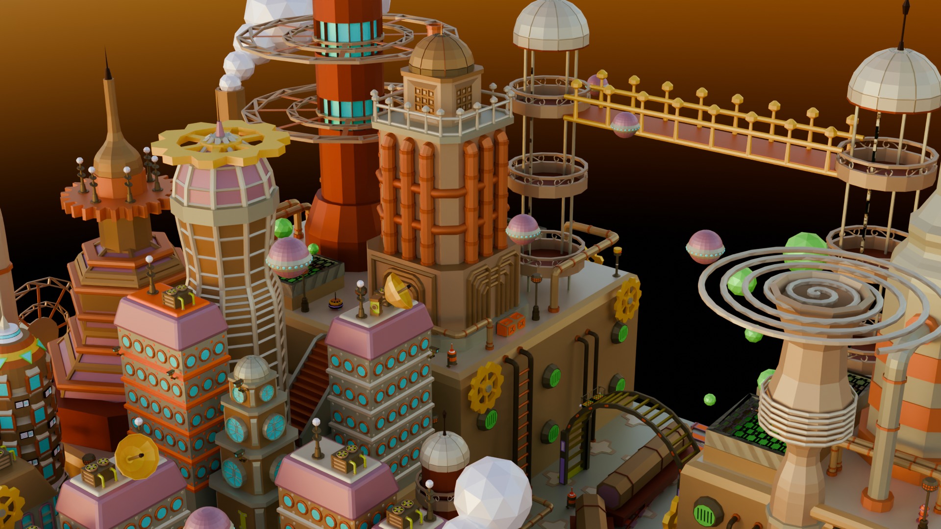 Machine Town Low Poly Low-poly 3D model_4