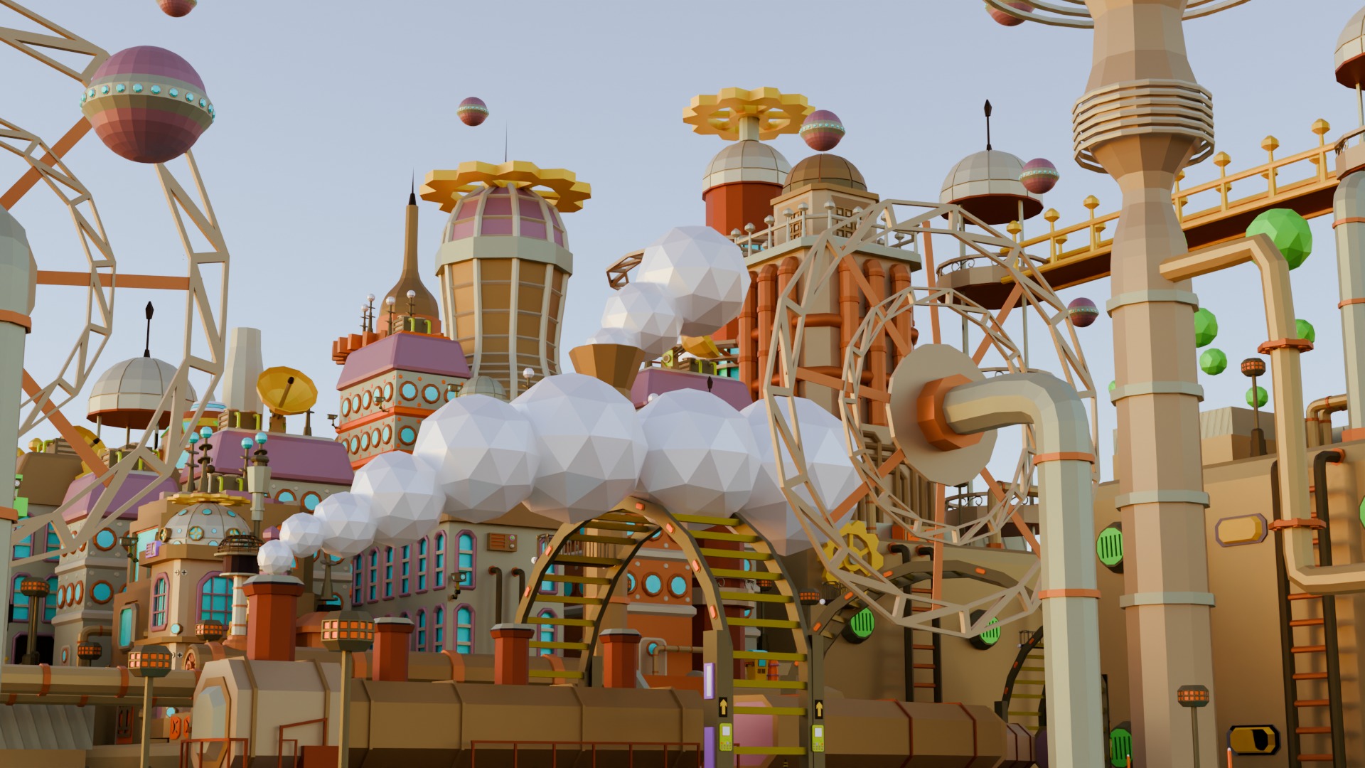 Machine Town Low Poly Low-poly 3D model_5
