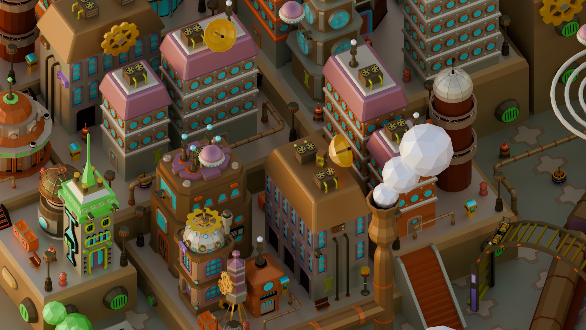 Machine Town Low Poly Low-poly 3D model_9