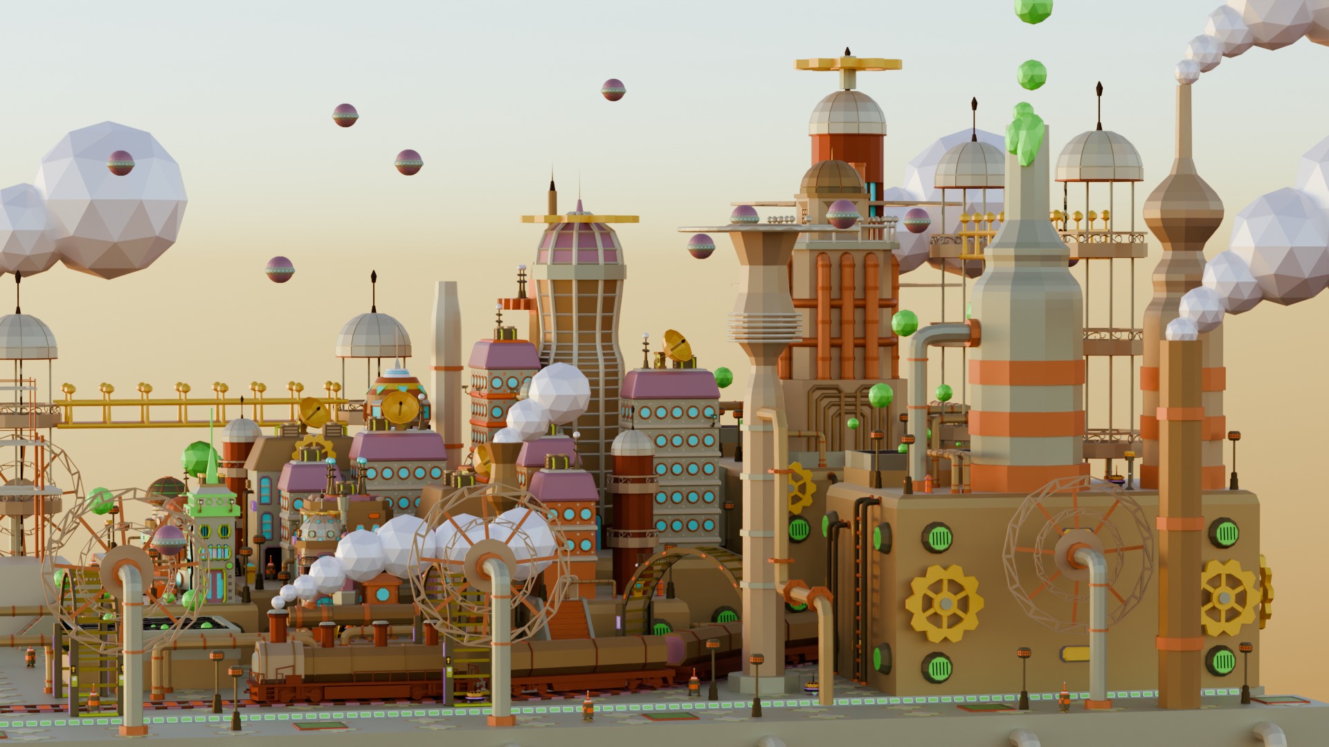 Machine Town Low Poly Low-poly 3D model_2