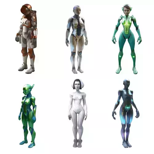 Sci-Fi Character Collection - Future Warriors and Androids 3D print model