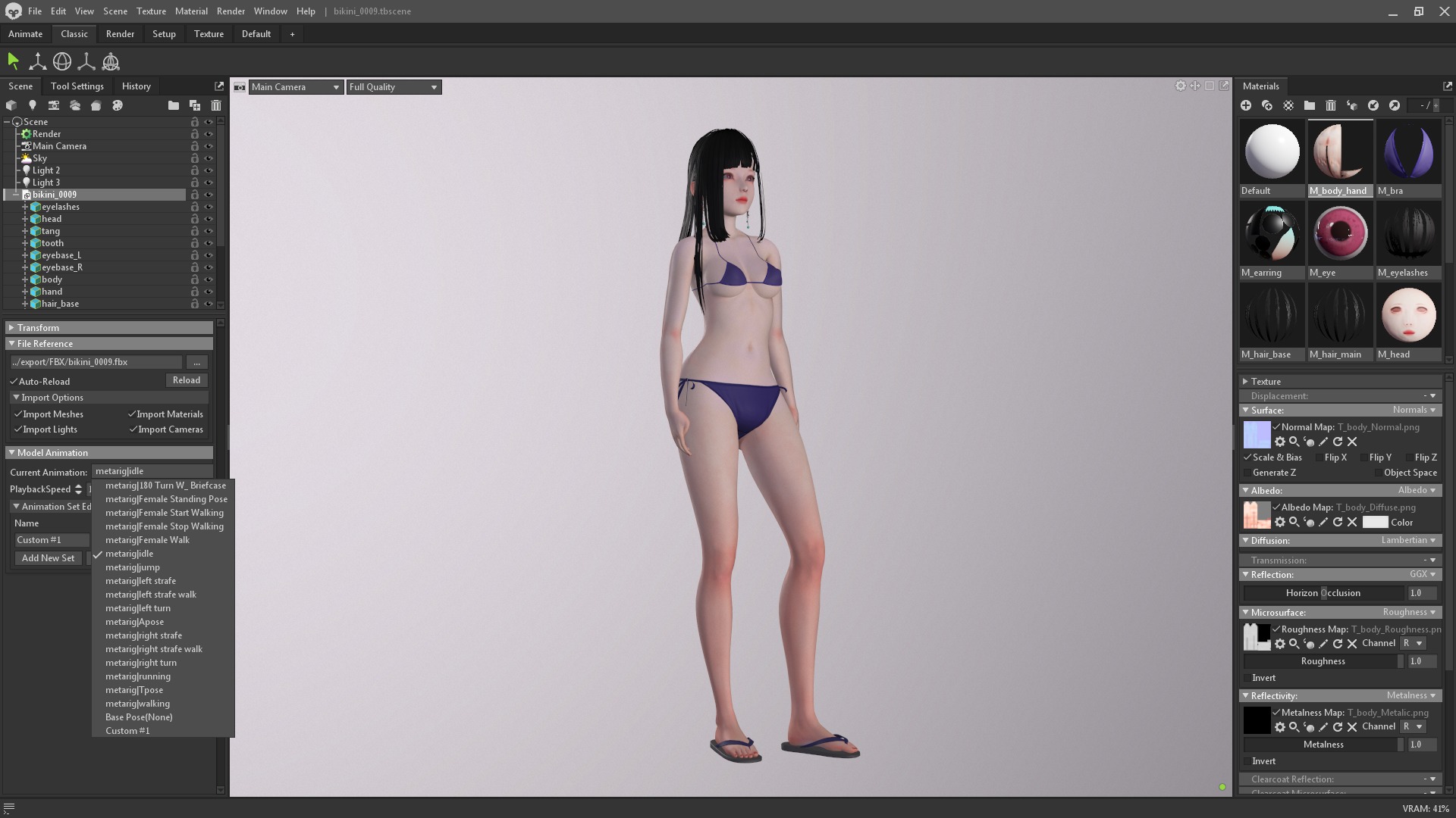 Bikini 0009 - UE5 - Unity - Blender - Animated Low-poly 3D model_10