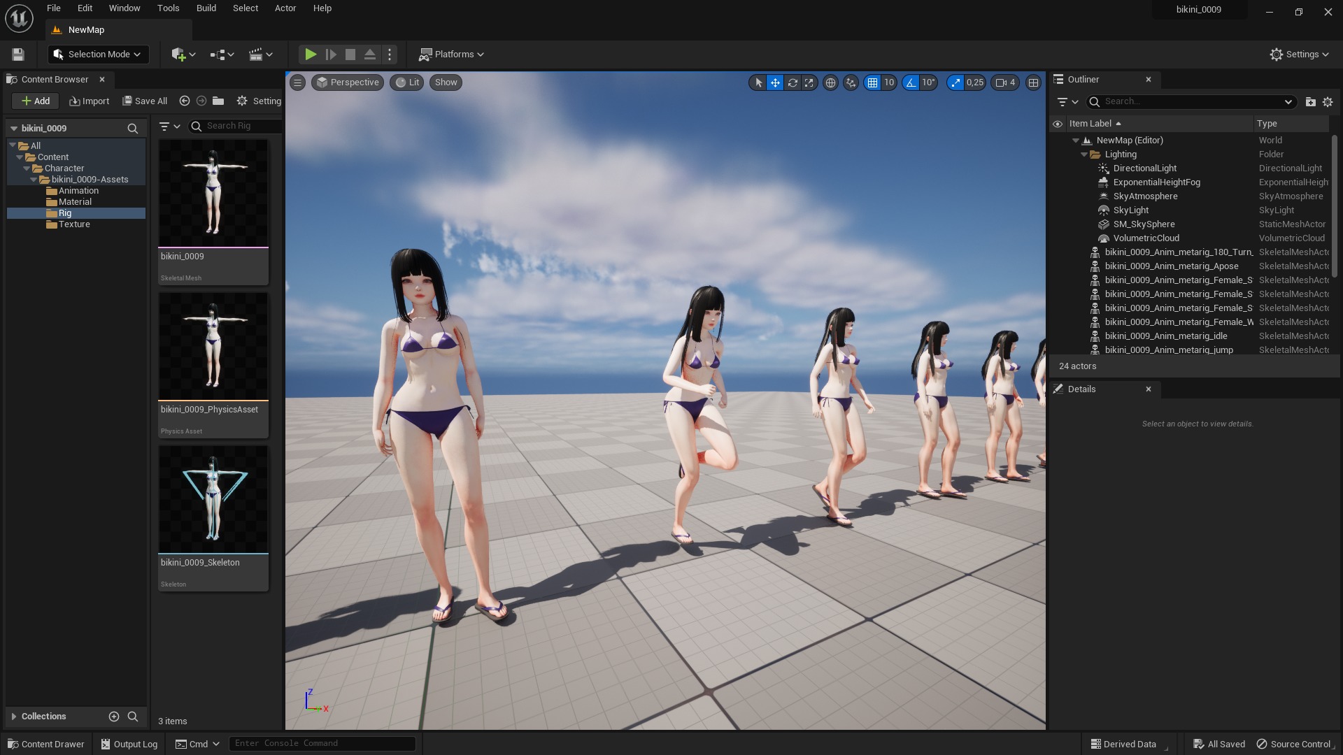Bikini 0009 - UE5 - Unity - Blender - Animated Low-poly 3D model_8