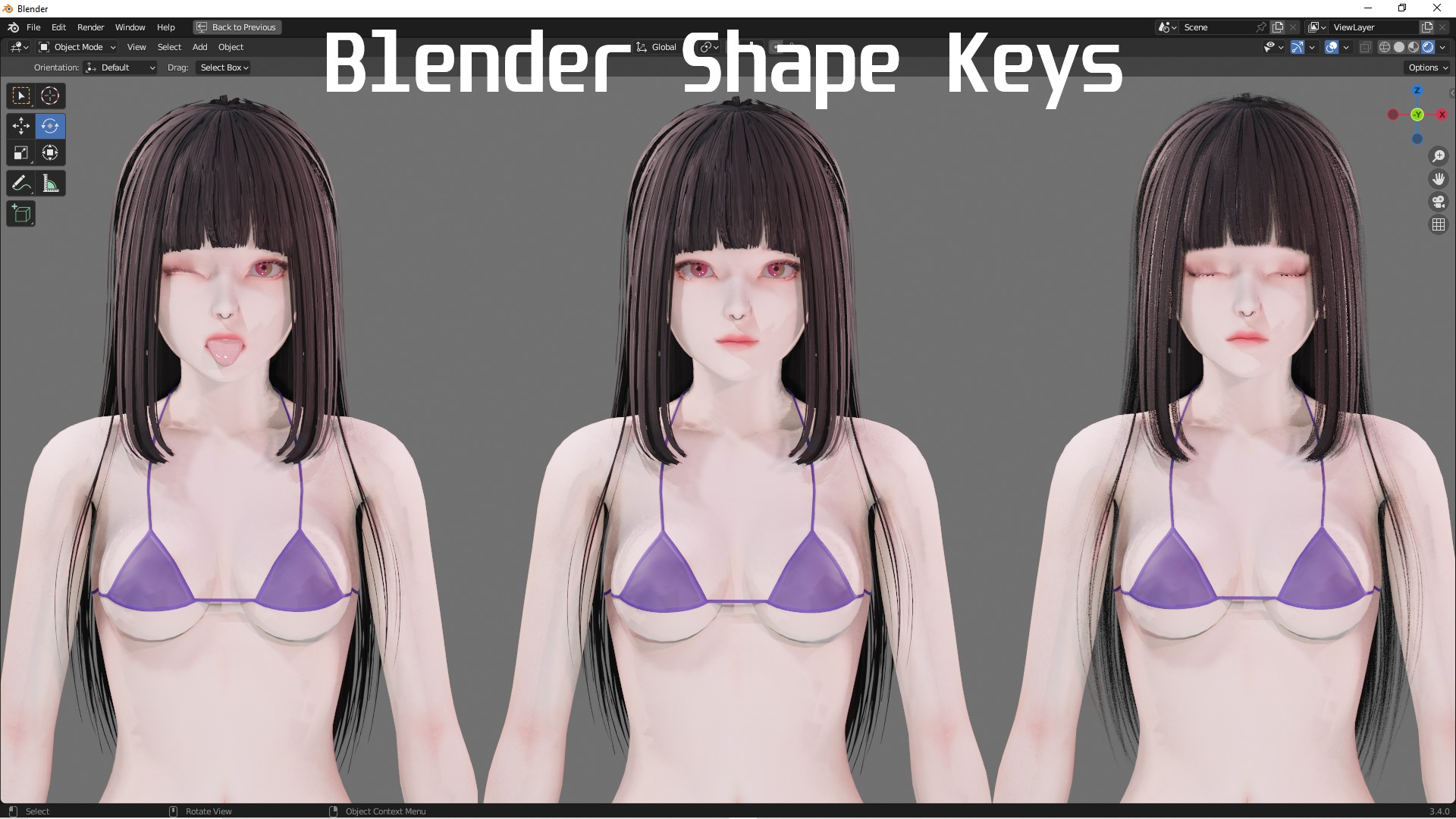 Bikini 0009 - UE5 - Unity - Blender - Animated Low-poly 3D model_6