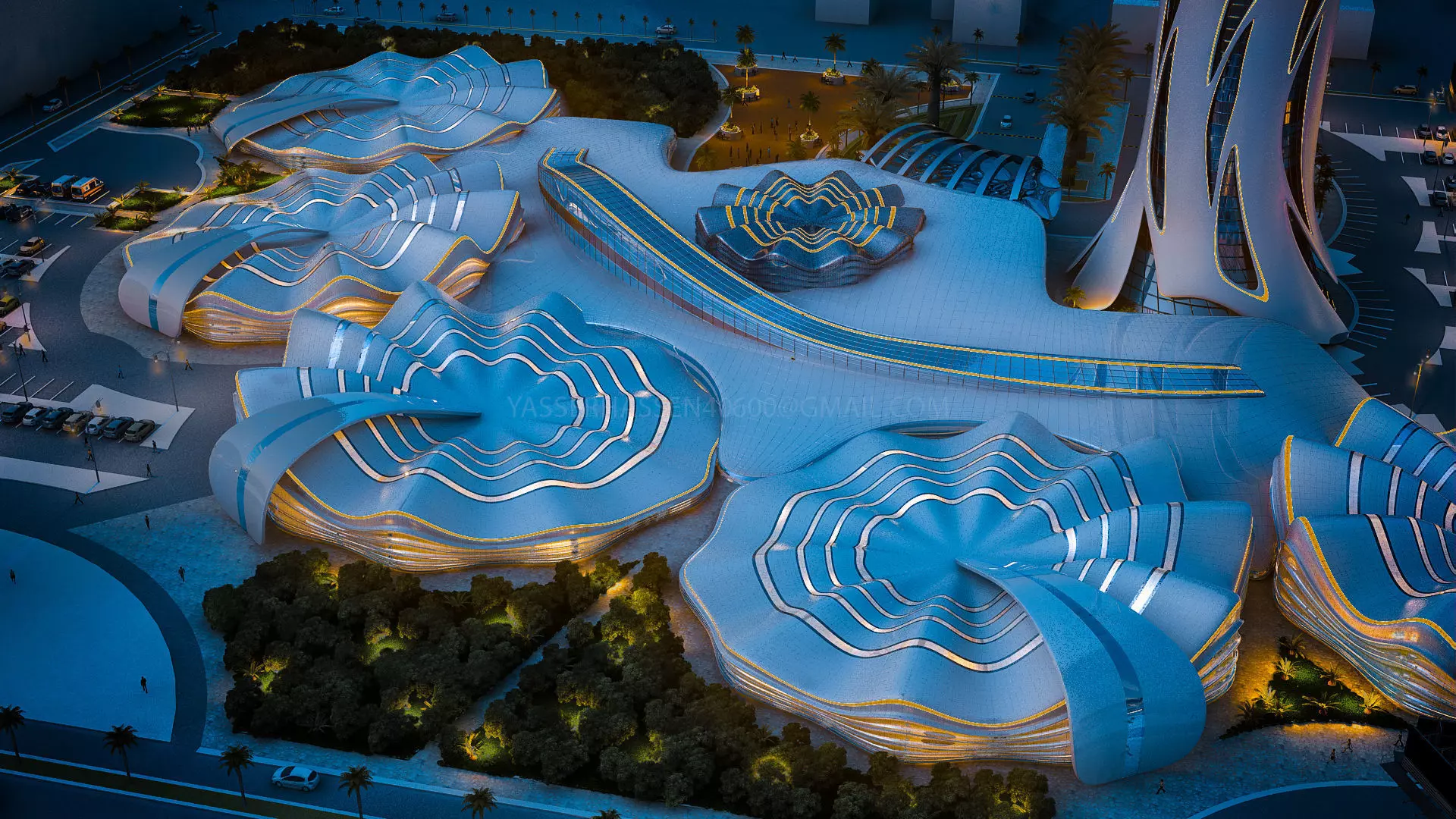 Administrative Futuristic building 3D model