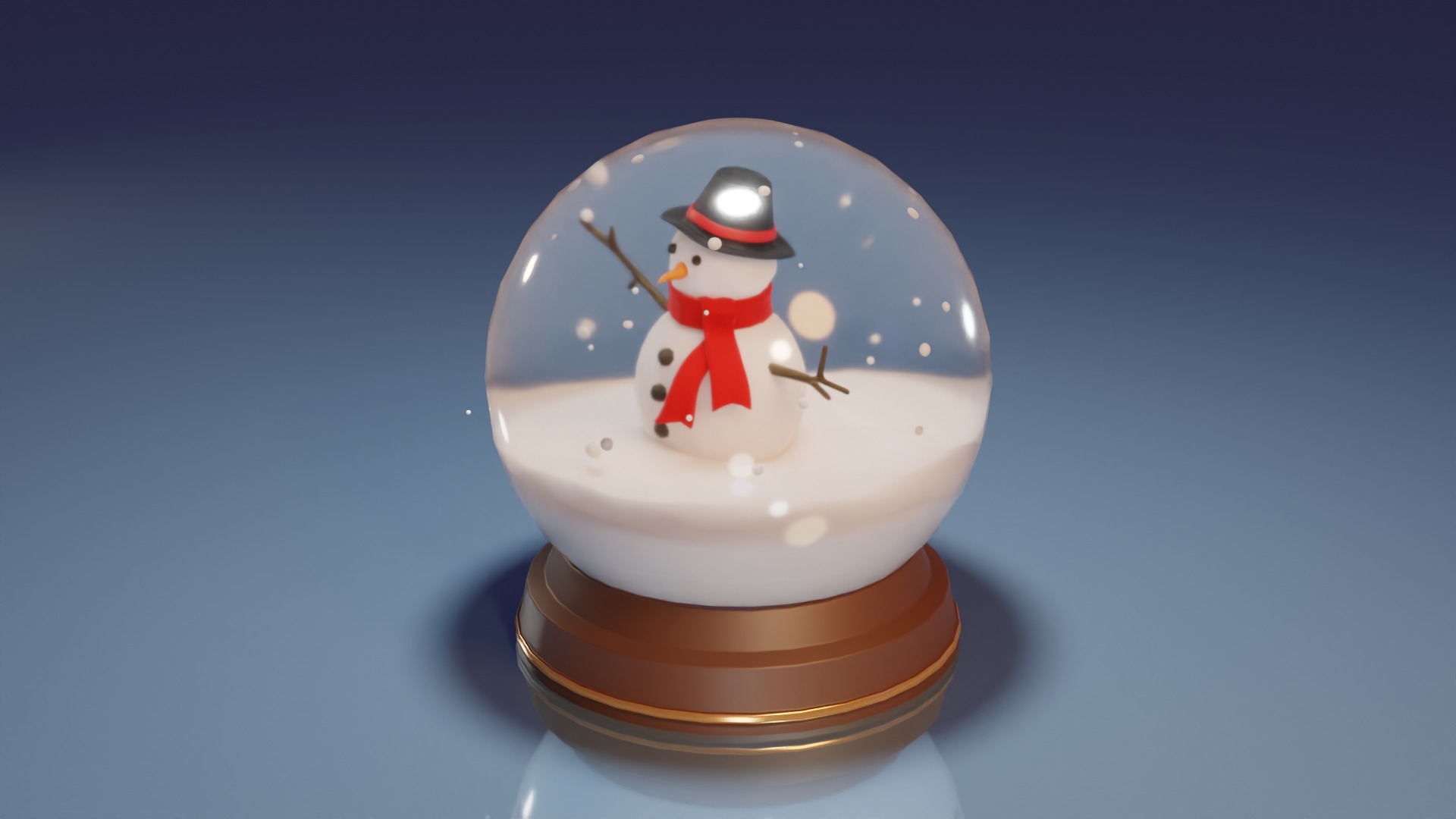 Christmas Glass  ball Low-poly 3D model_3