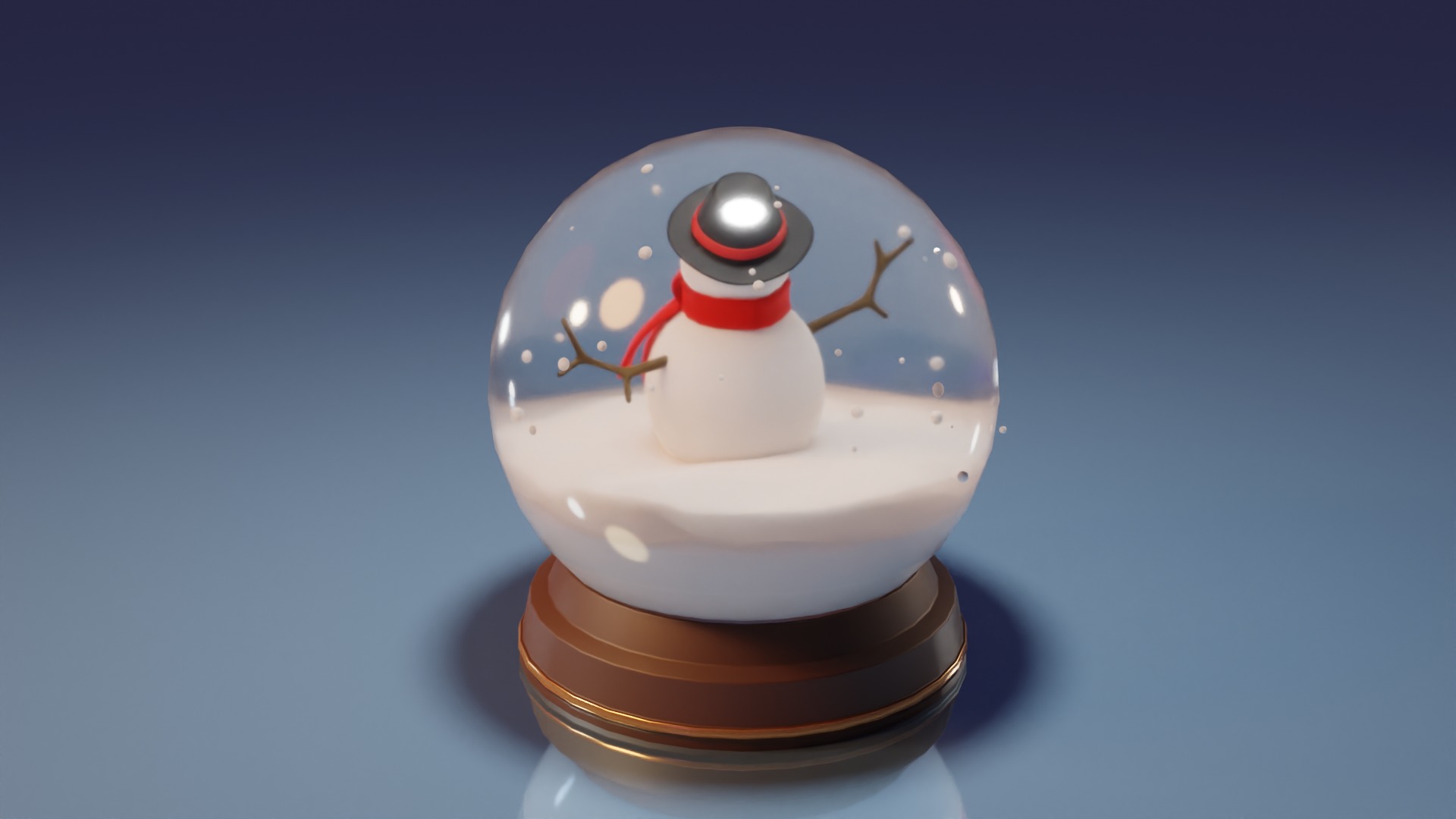 Christmas Glass  ball Low-poly 3D model_5