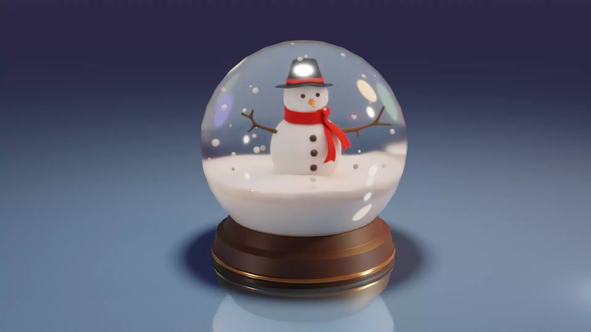 Christmas Glass  ball Low-poly 3D model_0
