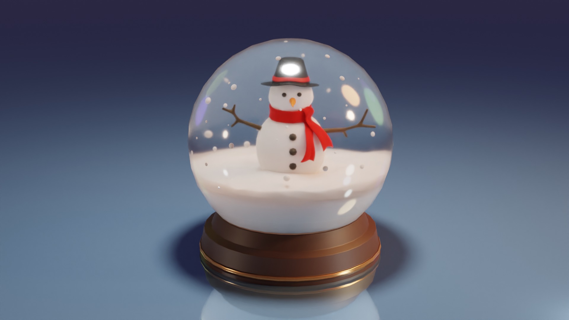 Christmas Glass  ball Low-poly 3D model_1
