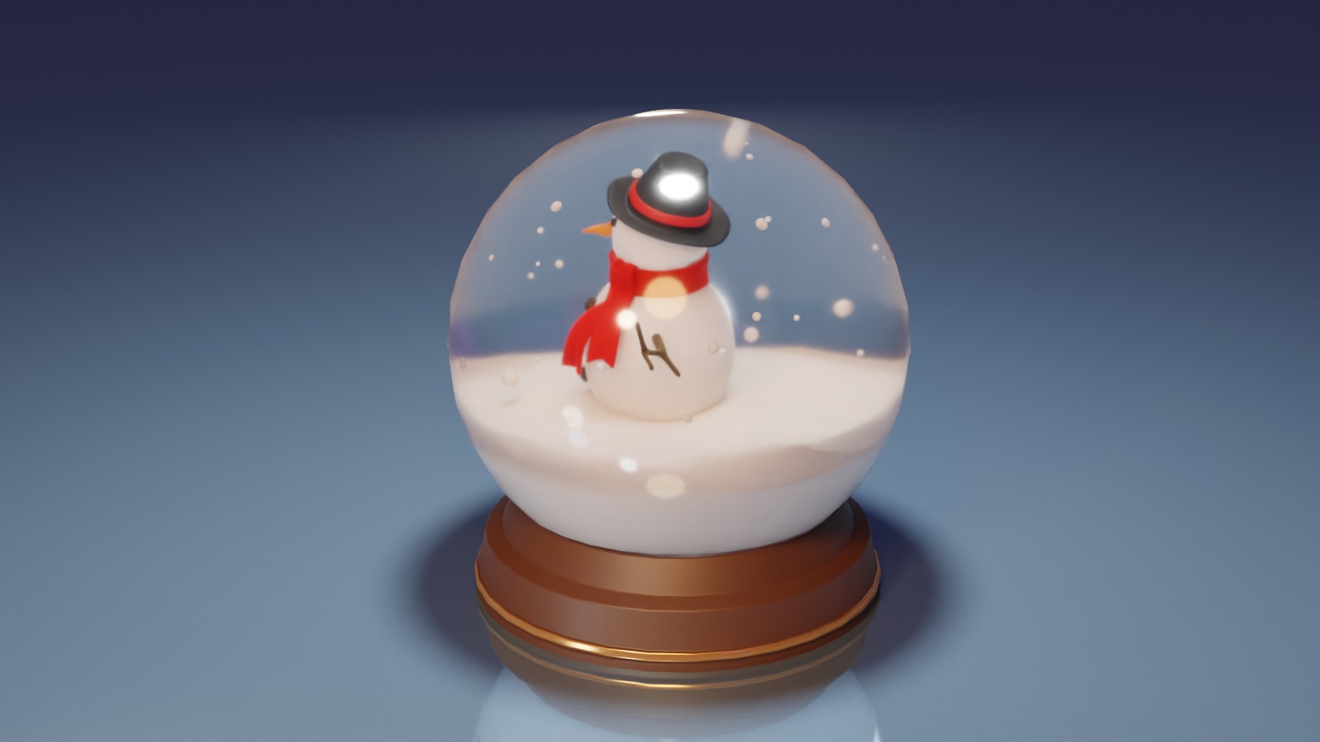 Christmas Glass  ball Low-poly 3D model_4