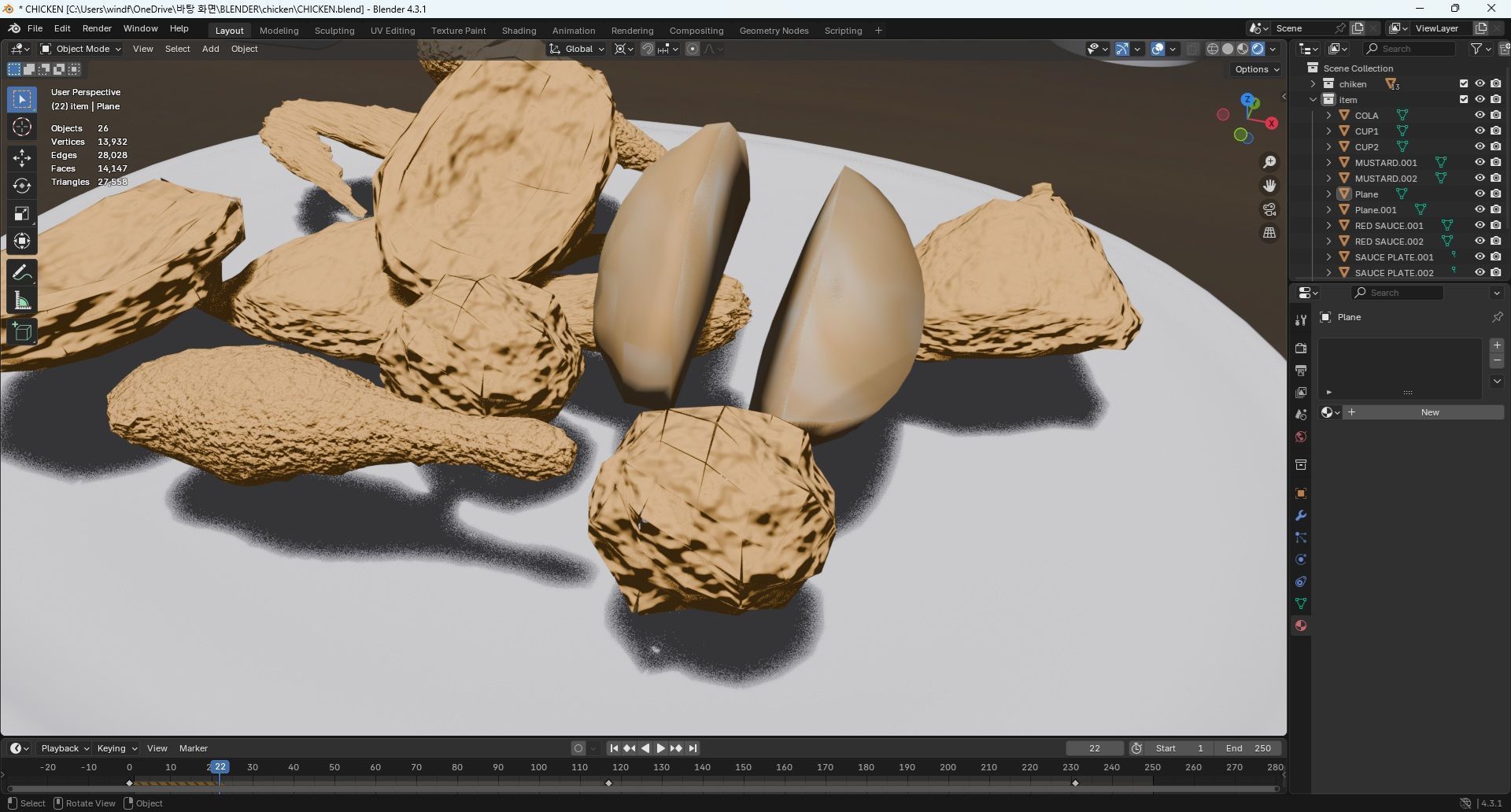 CHICKEN AND COKE Low-poly 3D model_2