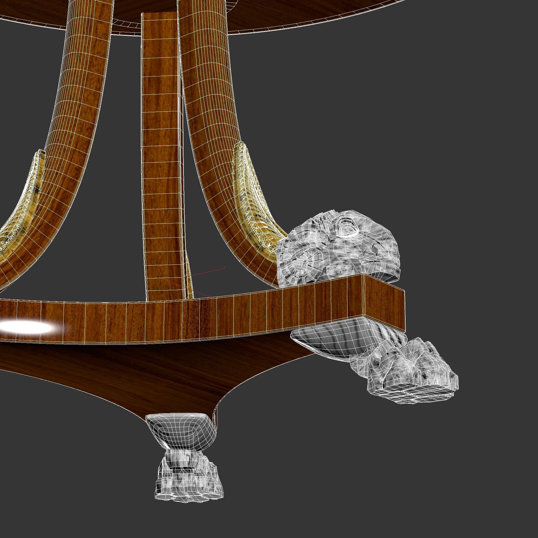 Early 19th Century Italian Centre Table Rams Head 3D model_8