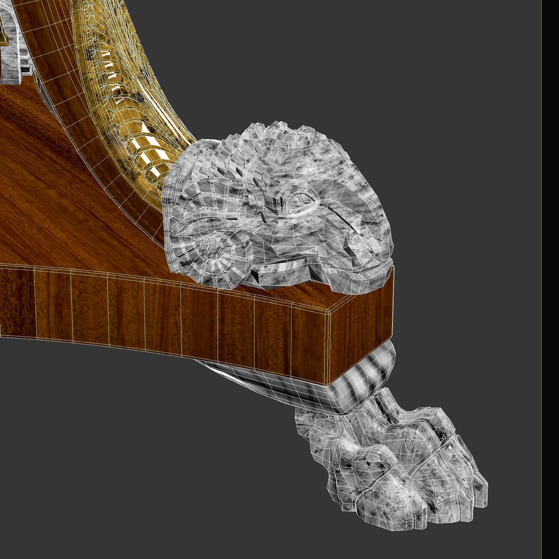 Early 19th Century Italian Centre Table Rams Head 3D model_6