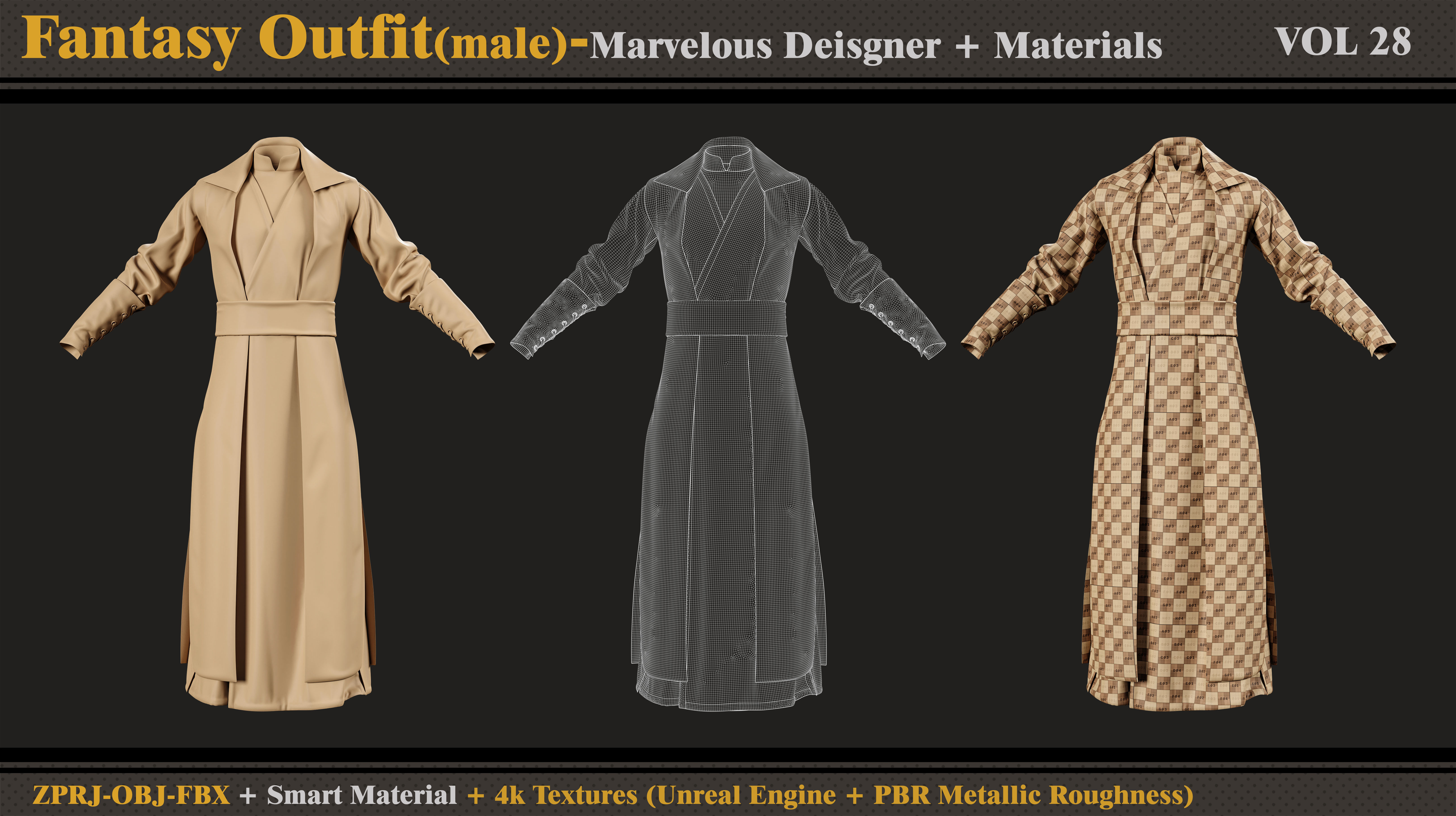Fantasy Outfit-MD-Clo3d-Smart Material-Textures -OBJ-FBX 3D model_3