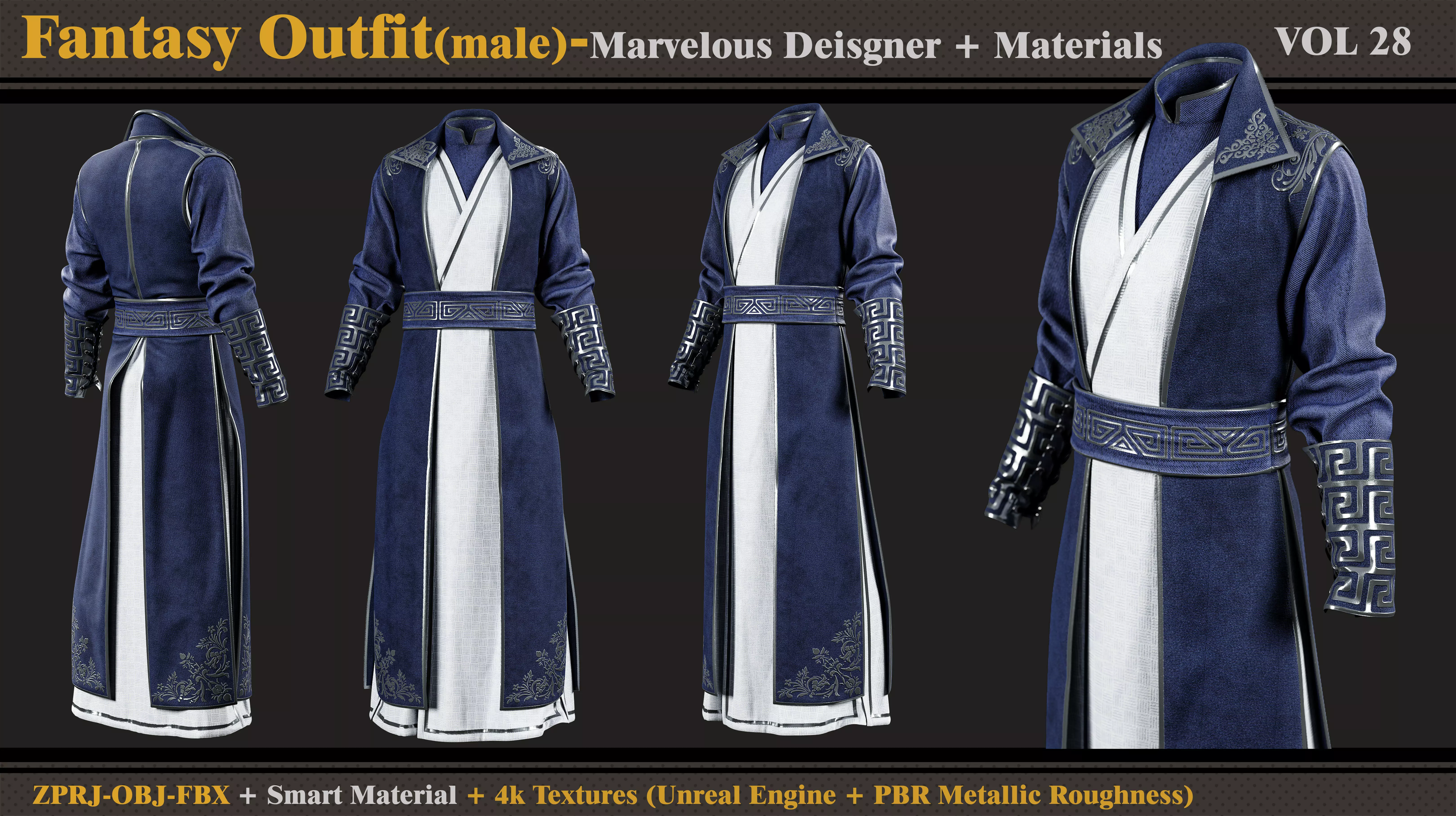 Fantasy Outfit-MD-Clo3d-Smart Material-Textures -OBJ-FBX 3D model_0