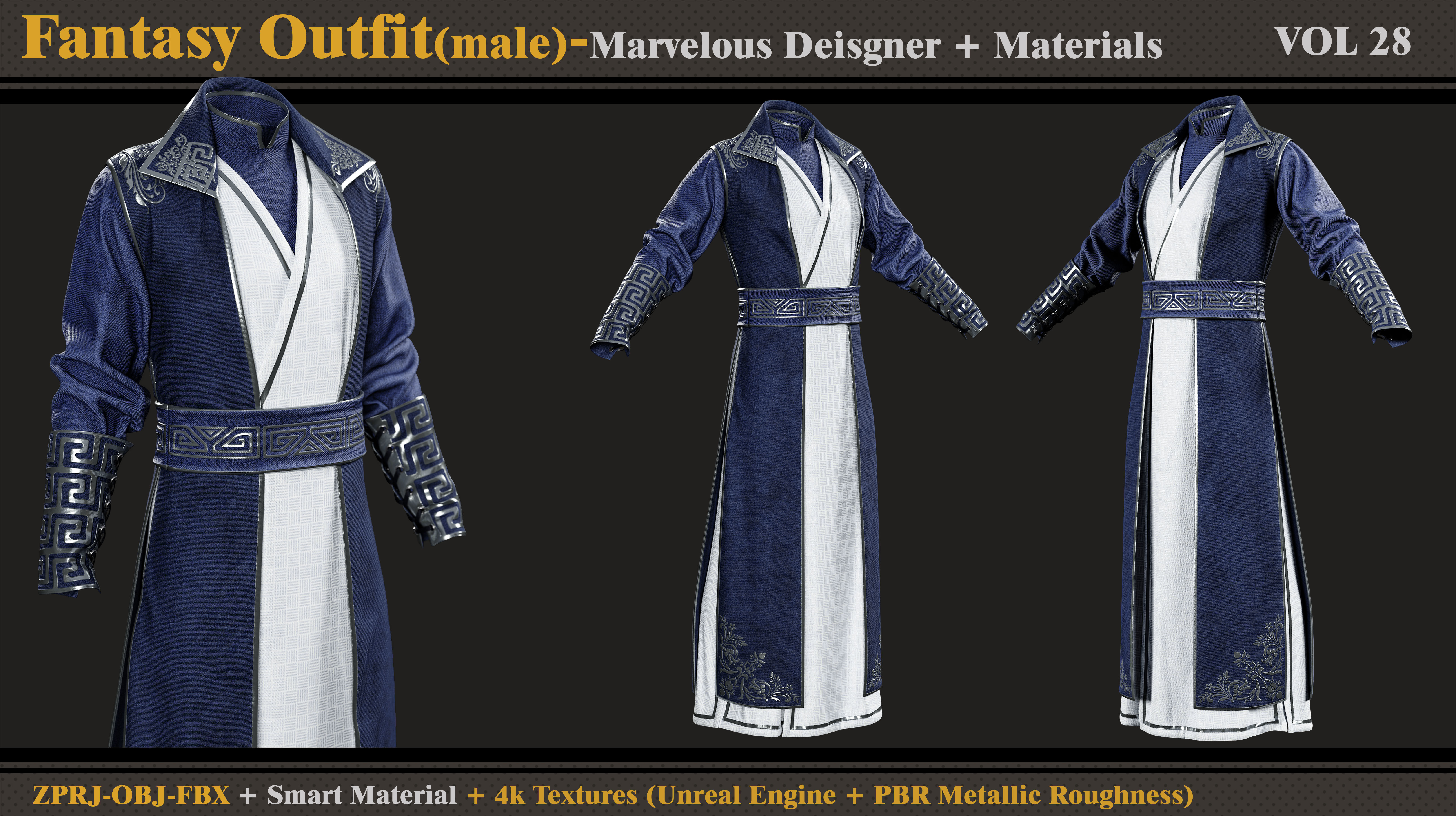Fantasy Outfit-MD-Clo3d-Smart Material-Textures -OBJ-FBX 3D model_2