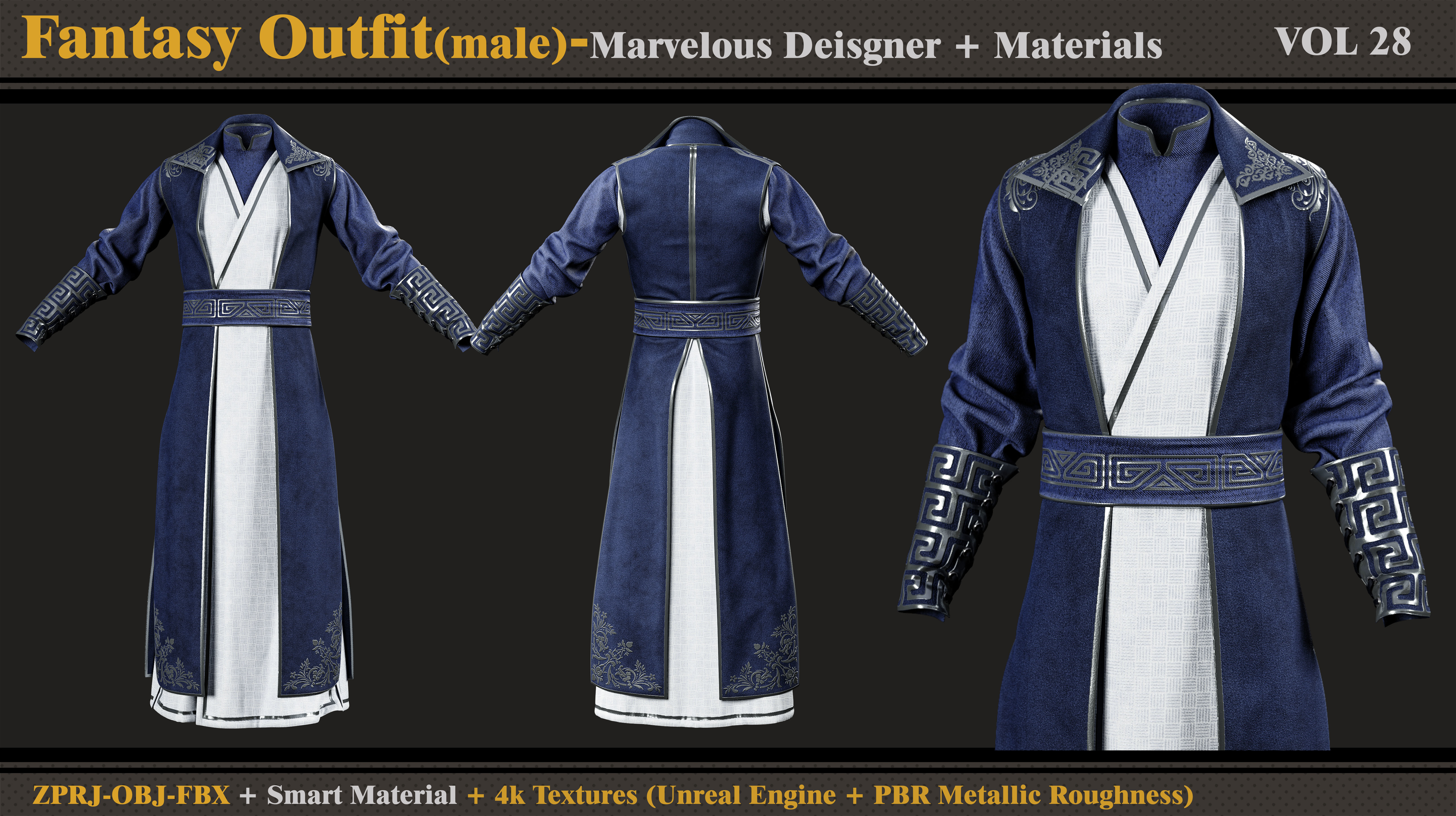 Fantasy Outfit-MD-Clo3d-Smart Material-Textures -OBJ-FBX 3D model_1