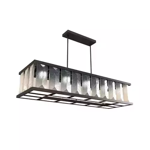 Bella figura  facet chandelier rectangular bronze