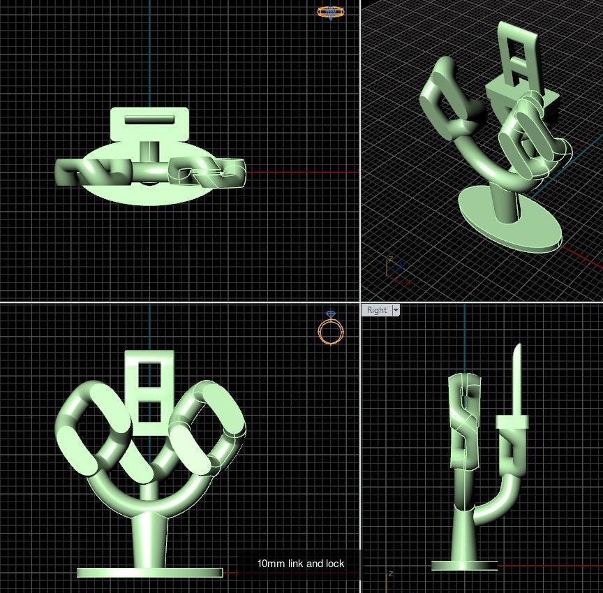 links and locks for bracelets and chains 3D Model Collection_12