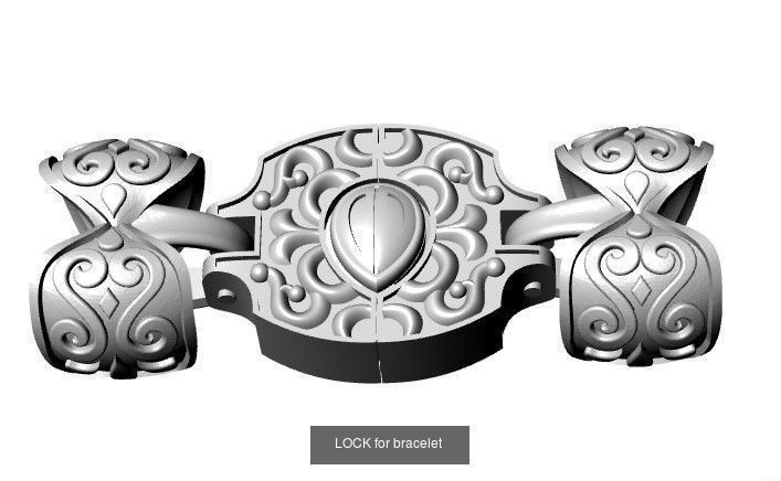 links and locks for bracelets and chains 3D Model Collection_2