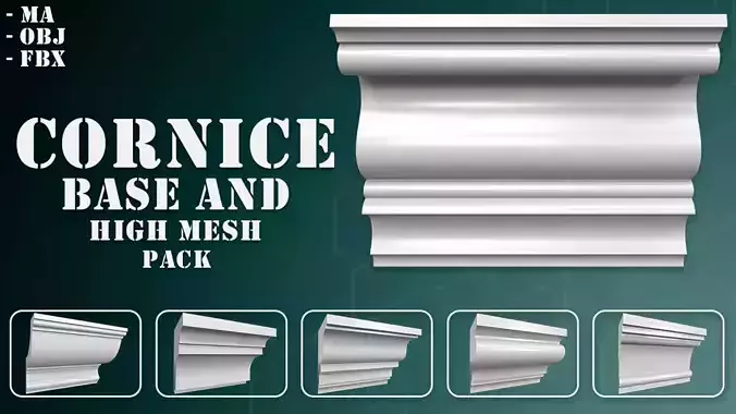 70 Cornice Base and High Mesh Pack 3D model
