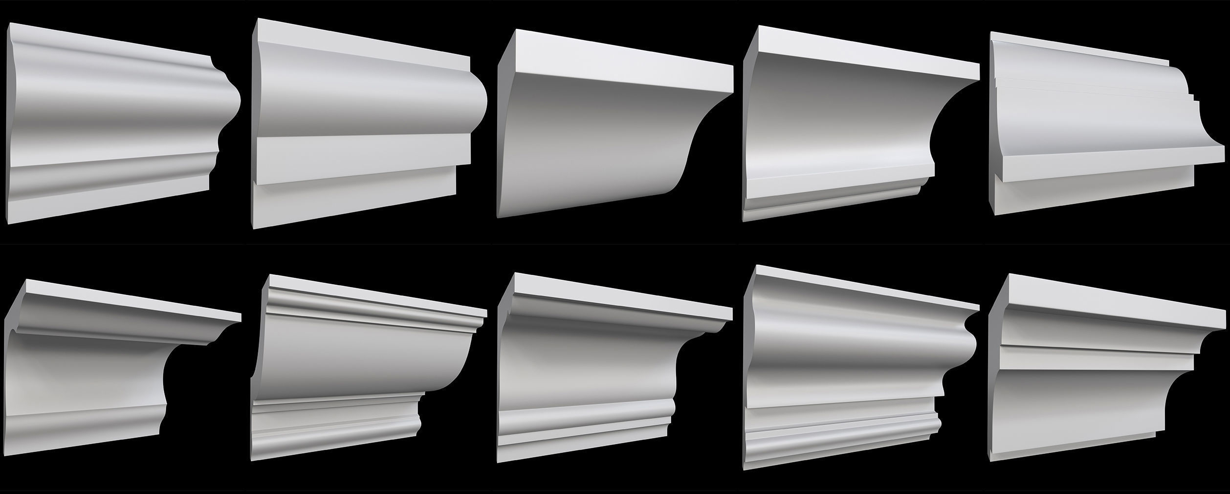 70 Cornice Base and High Mesh Pack 3D model_3