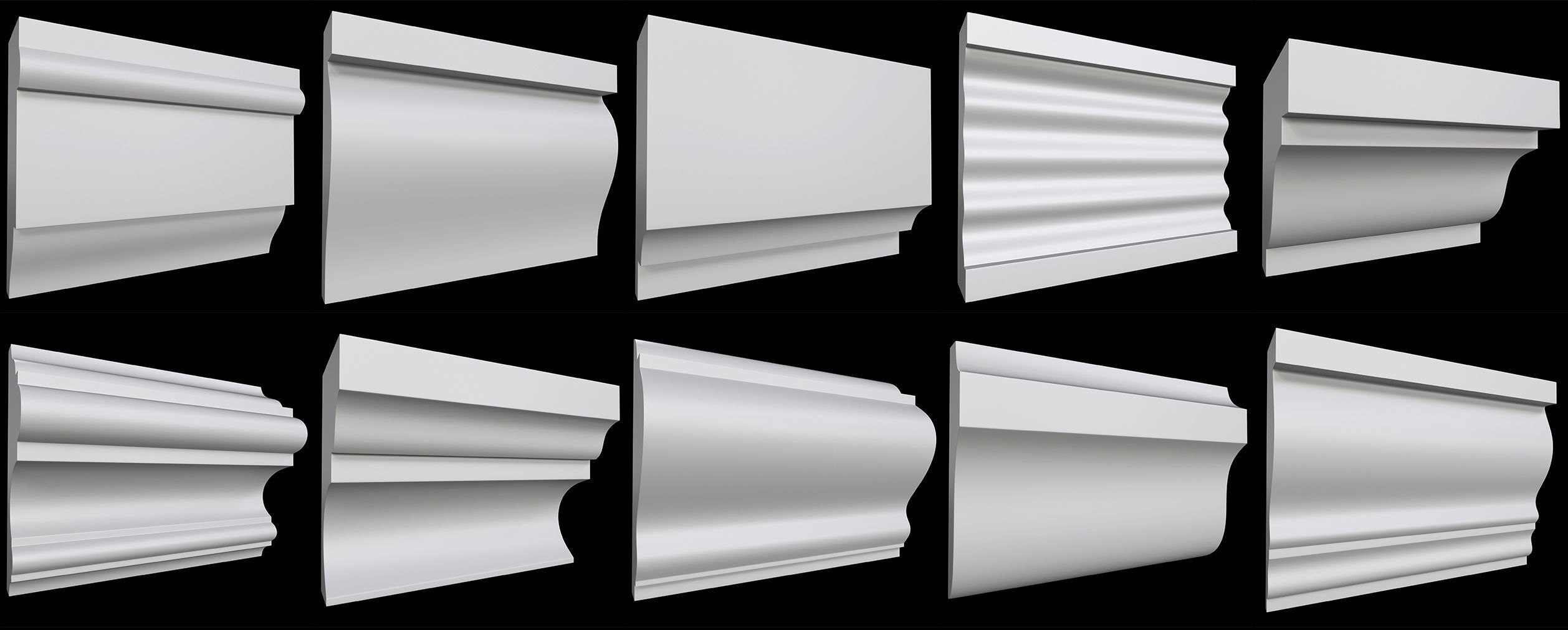 70 Cornice Base and High Mesh Pack 3D model_2
