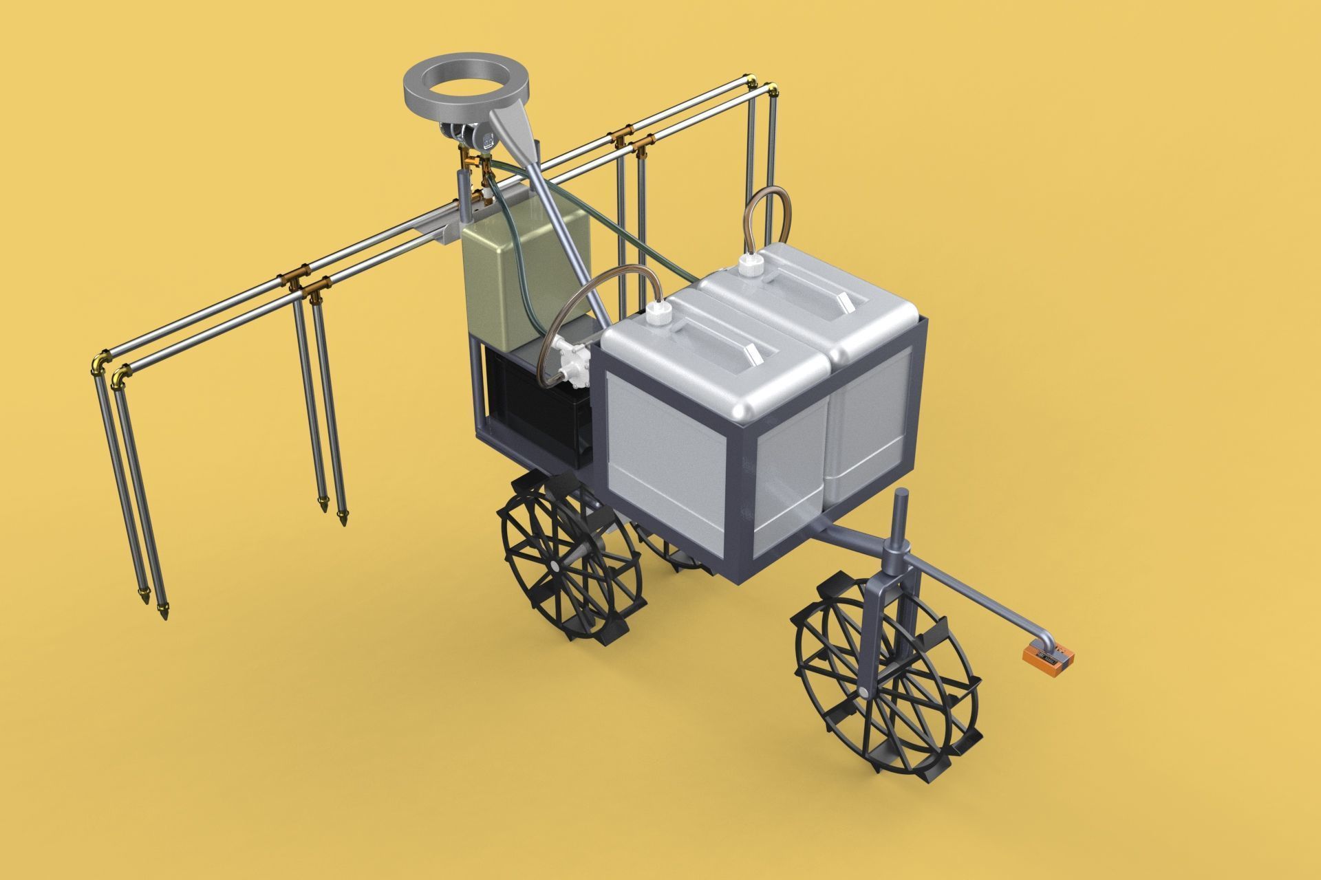 FARM SPRAYER AUTONOMOUS UNMANNED ROBOT FIELD TRACTOR AGRICULTURE 3D model_2