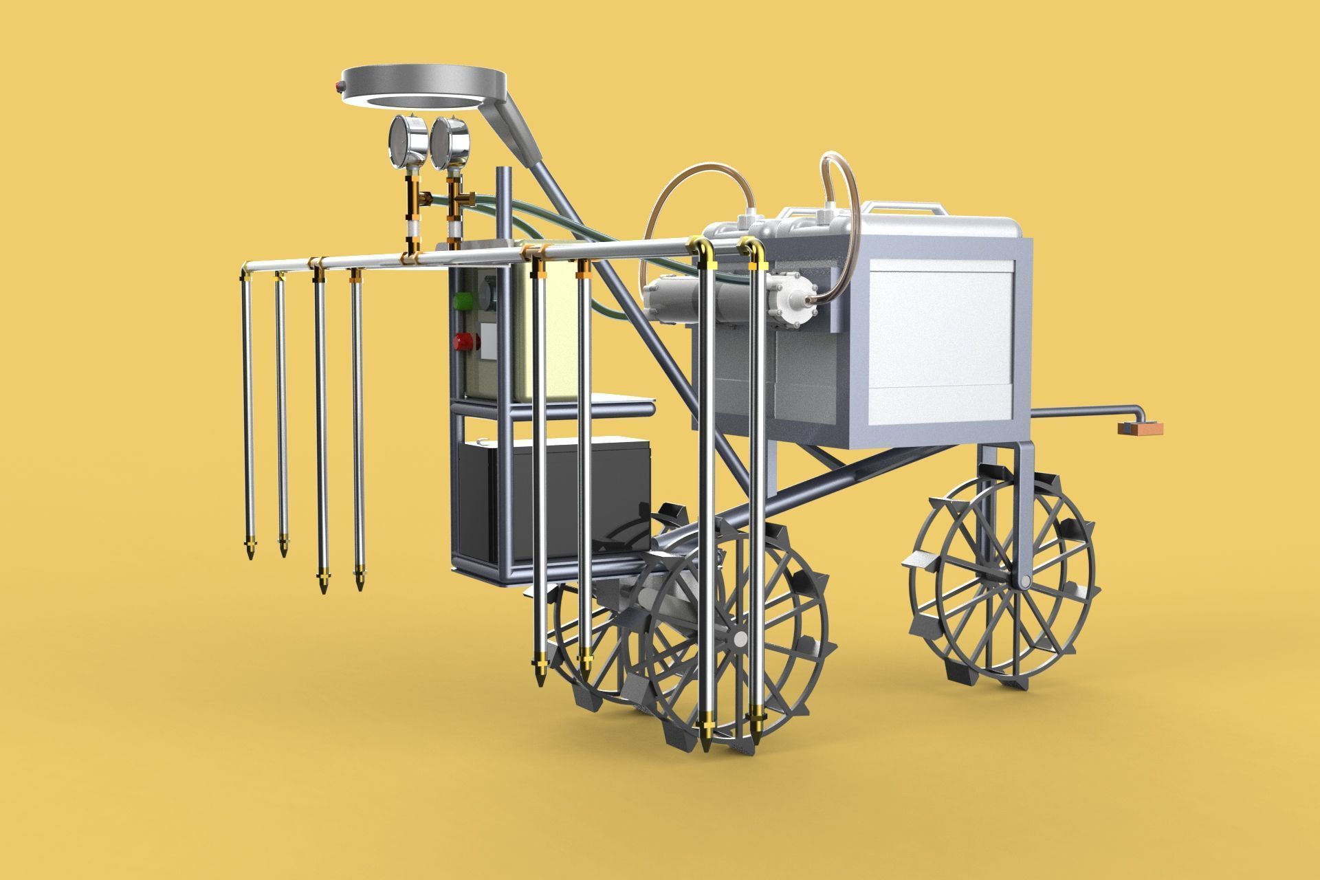 FARM SPRAYER AUTONOMOUS UNMANNED ROBOT FIELD TRACTOR AGRICULTURE 3D model_9