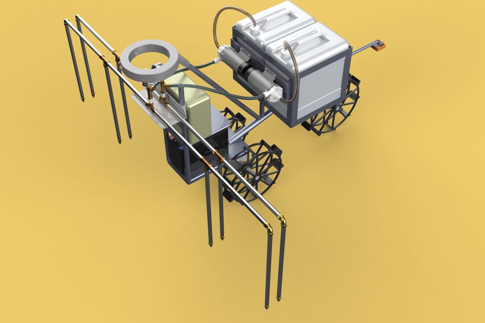 FARM SPRAYER AUTONOMOUS UNMANNED ROBOT FIELD TRACTOR AGRICULTURE 3D model_5