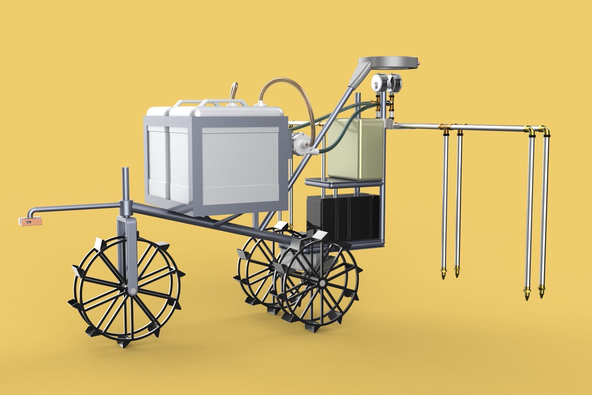 FARM SPRAYER AUTONOMOUS UNMANNED ROBOT FIELD TRACTOR AGRICULTURE 3D model_7