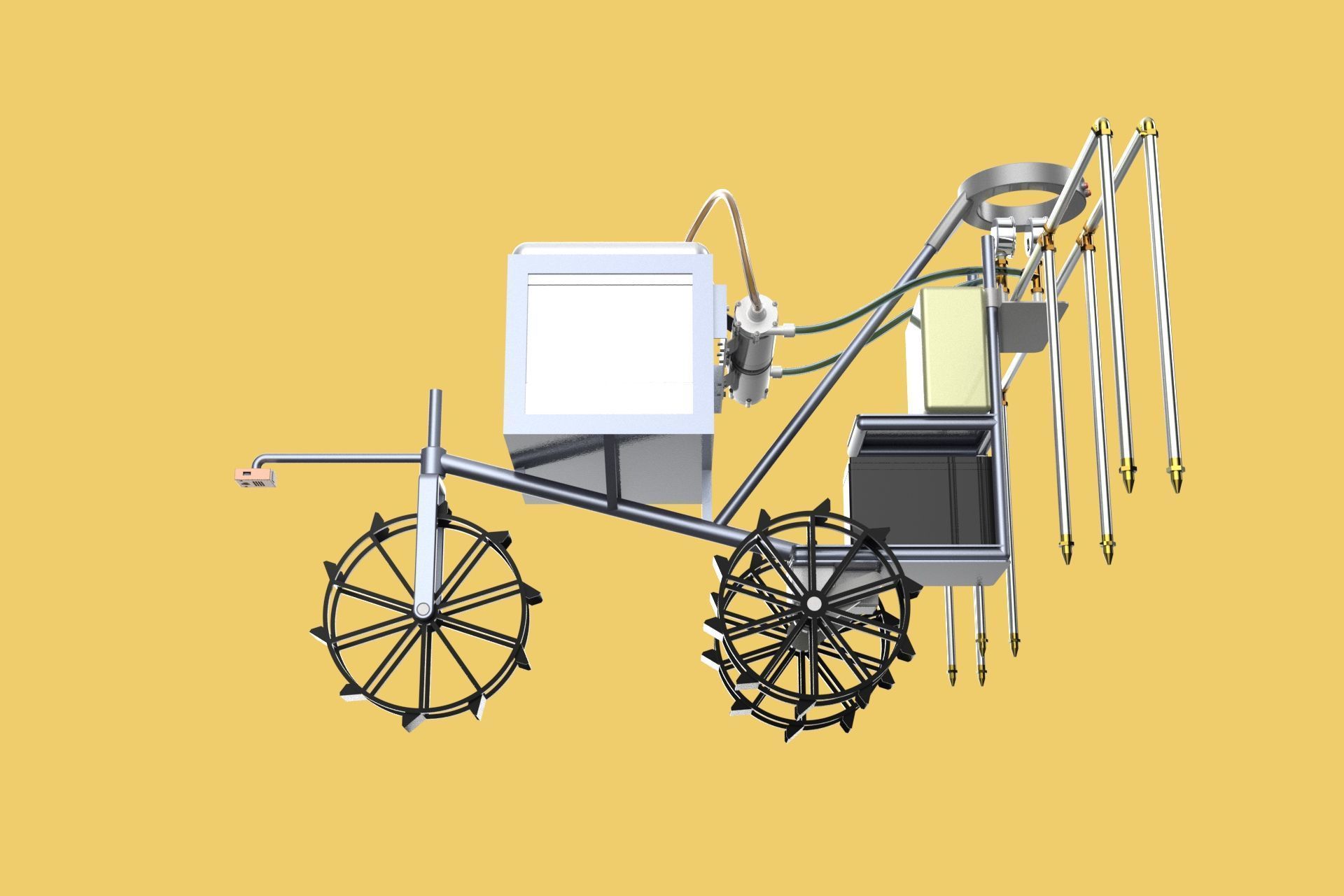 FARM SPRAYER AUTONOMOUS UNMANNED ROBOT FIELD TRACTOR AGRICULTURE 3D model_29